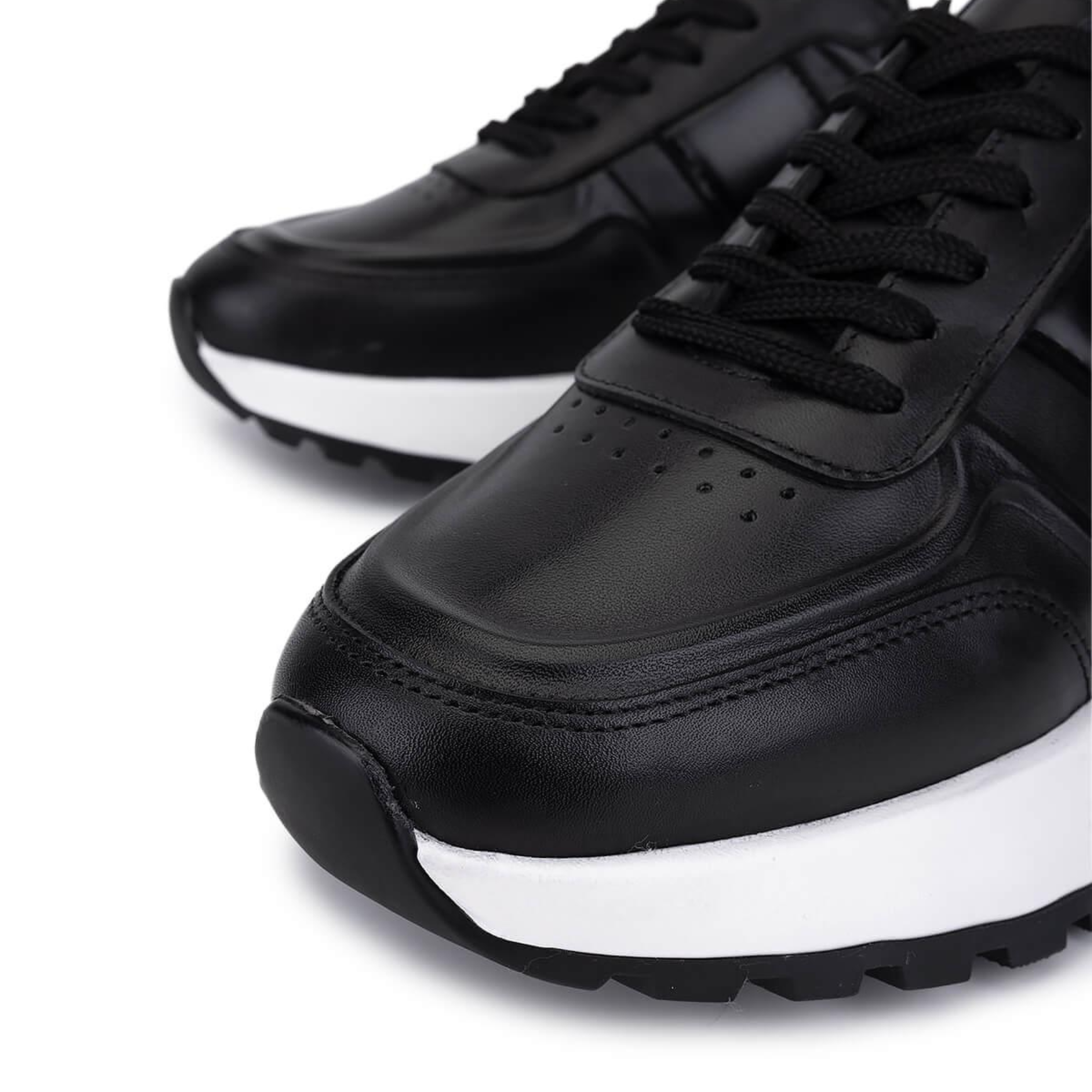 Tamer Tanca Erkek Hakiki Deri Siyah Sneakers & Spor Ayakkabı