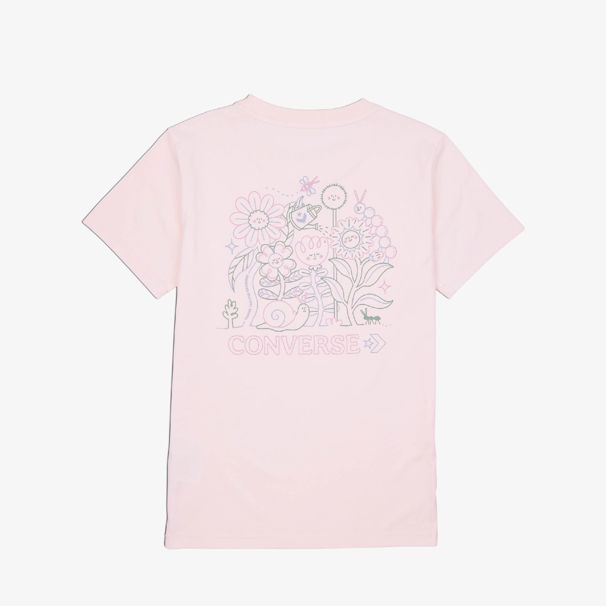 Converse Çiçek Baskılı Kadın Pembe T-Shirt