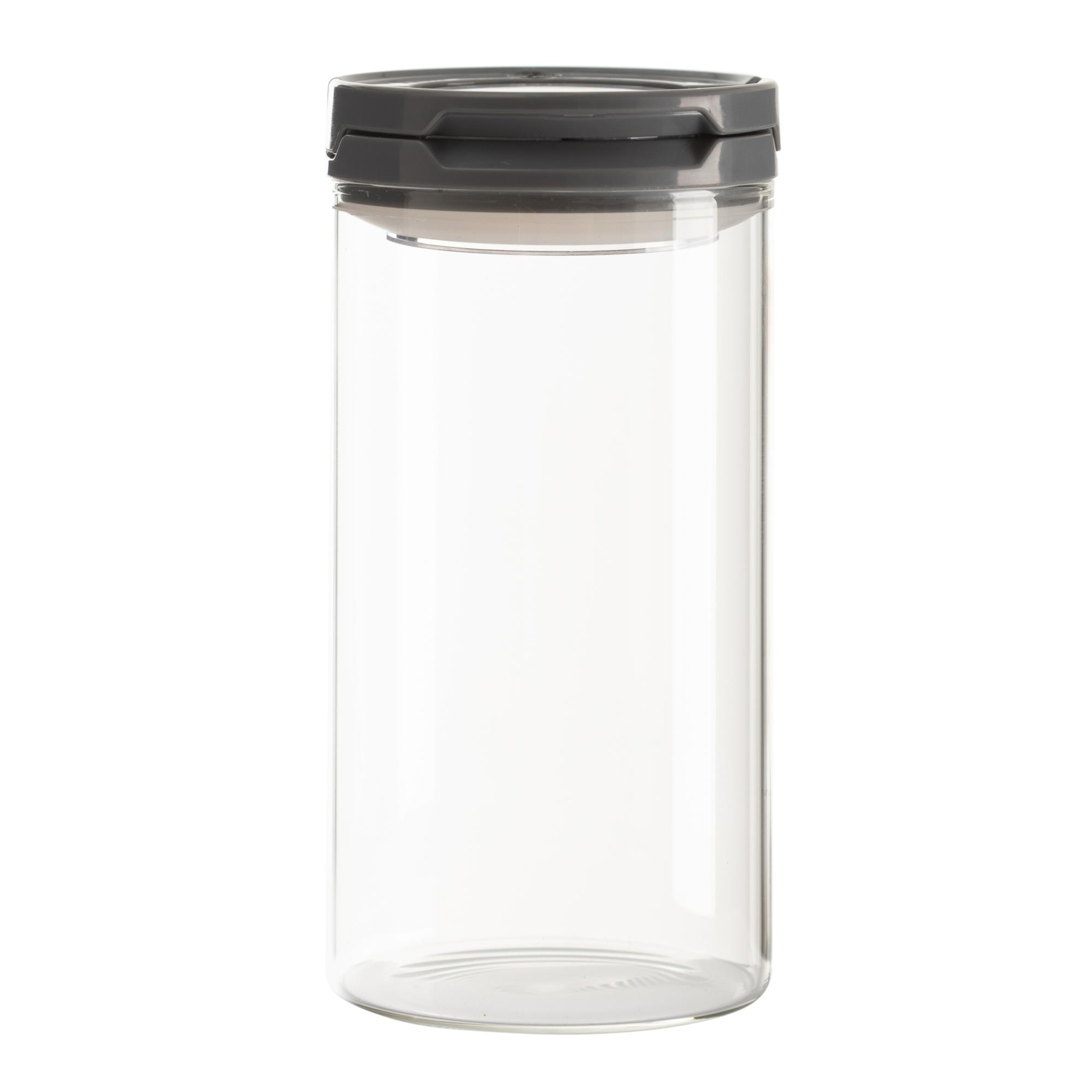 CAM KAVANOZ VAKUMLU KAPAK GRİ 600 ML