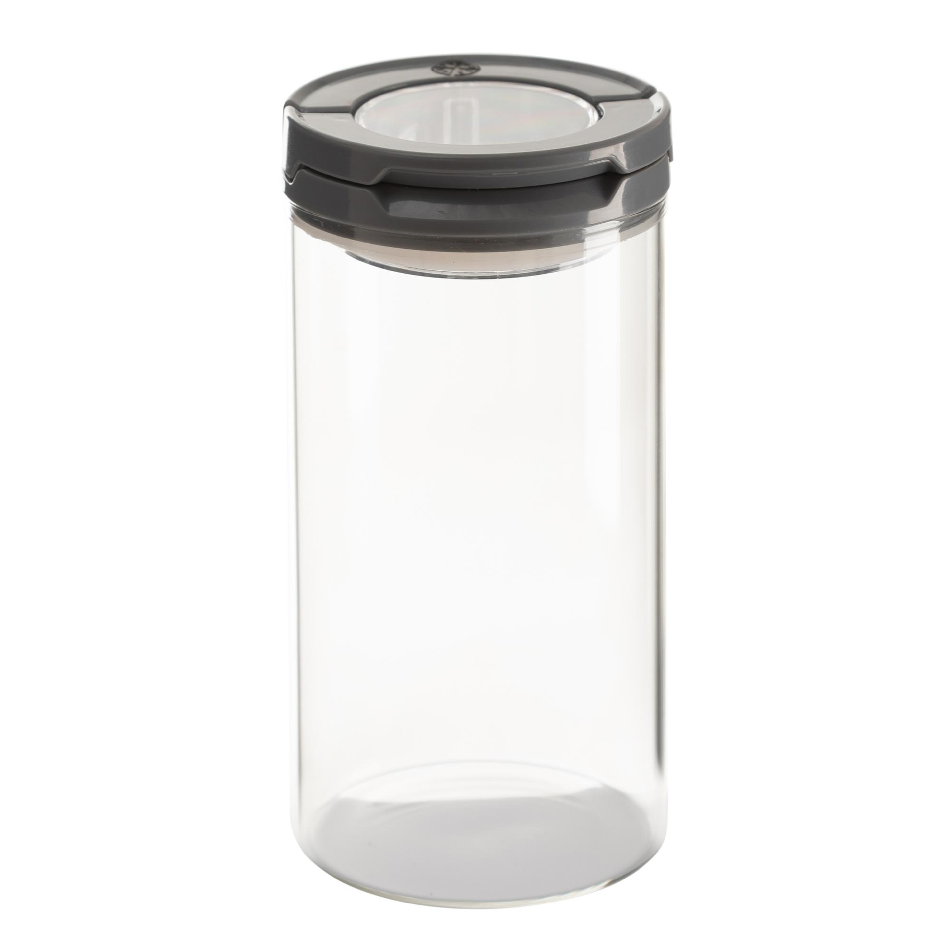 CAM KAVANOZ VAKUMLU KAPAK GRİ 600 ML