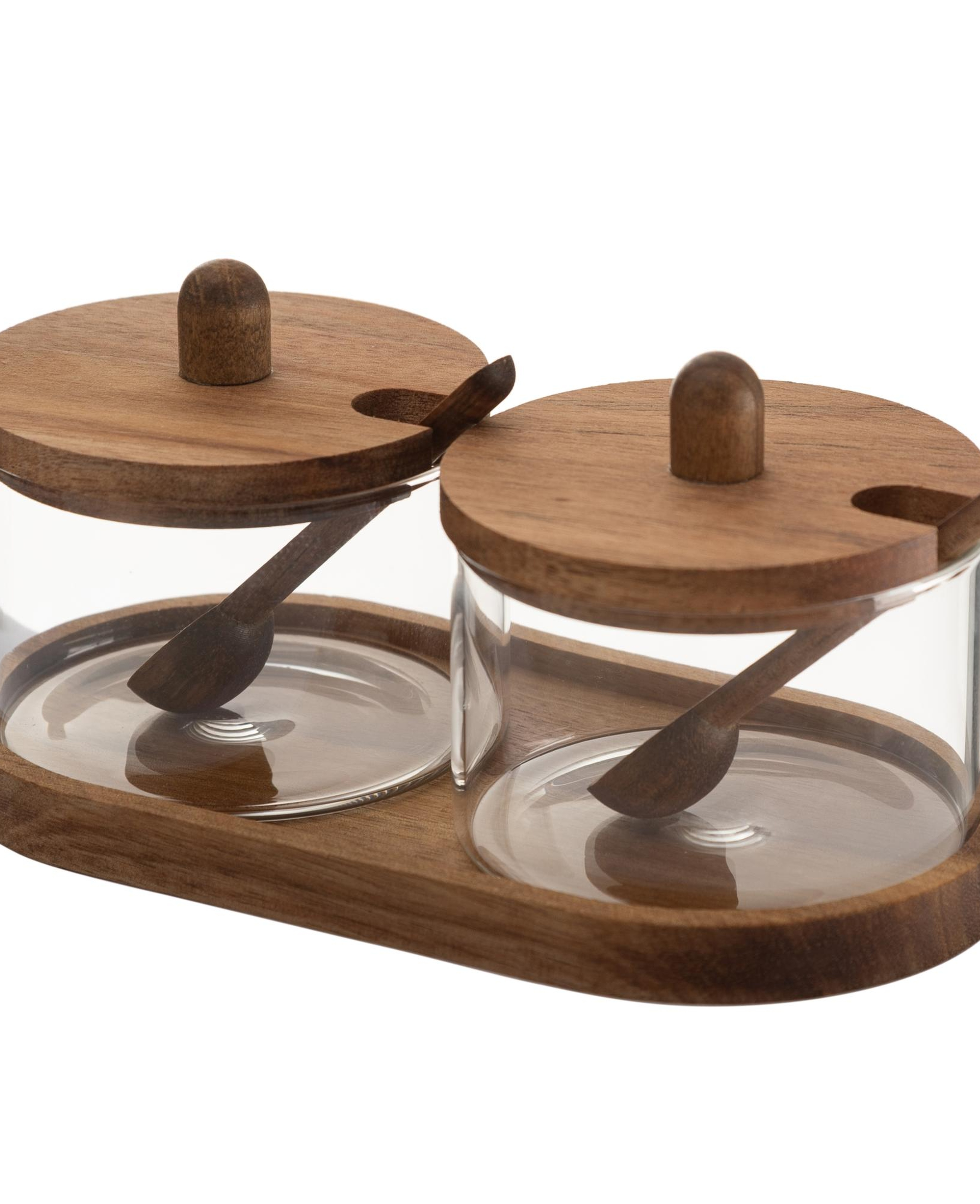 AKASYA STANDLI KAPAKLI KAŞIKLI İKİLİ BAHARATLIK