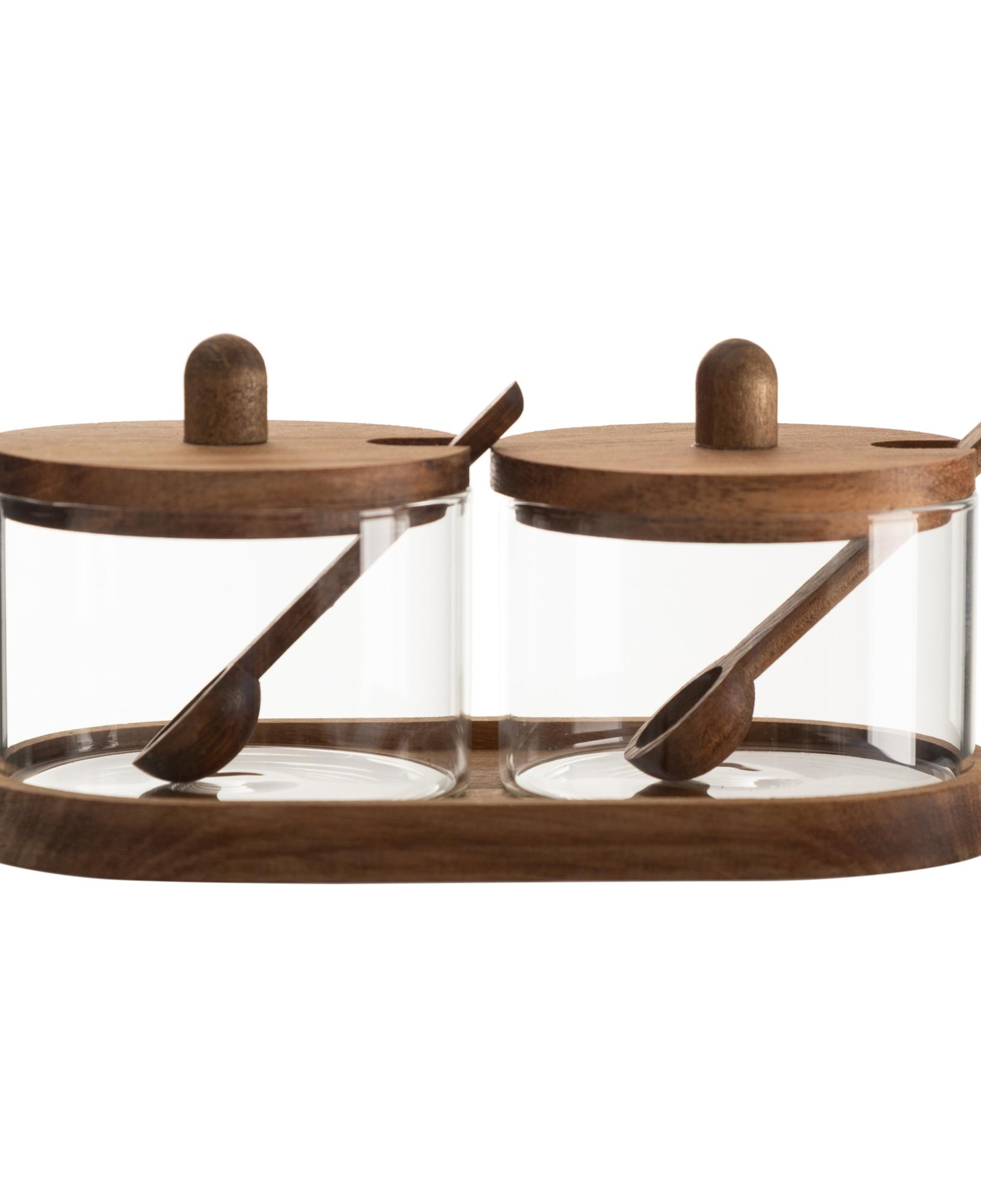 AKASYA STANDLI KAPAKLI KAŞIKLI İKİLİ BAHARATLIK