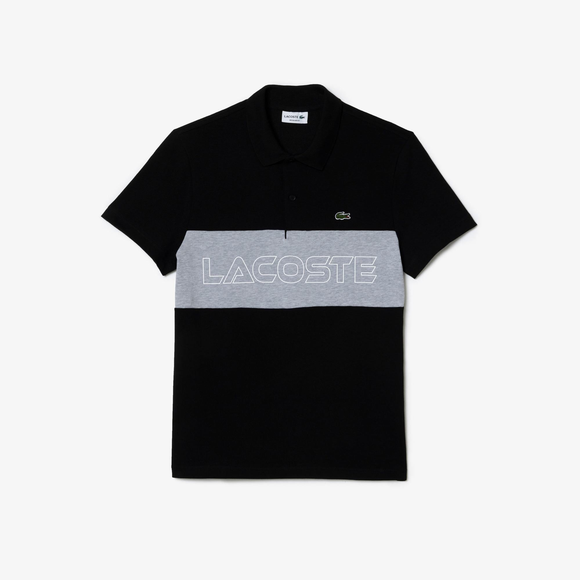 Lacoste Erkek Regular Fit Renk Bloklu Siyah Polo