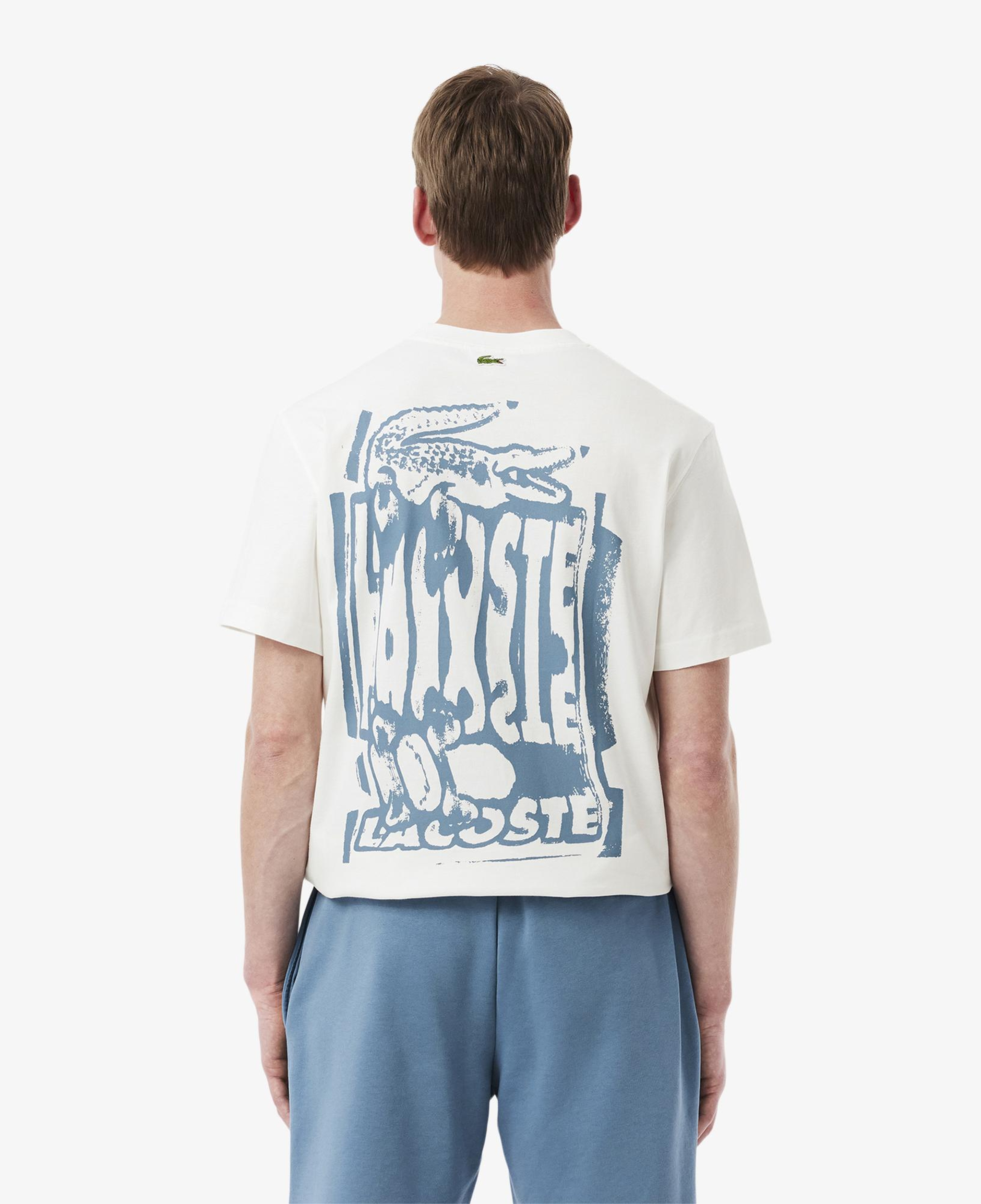 Lacoste Erkek Classic Fit Bisiklet Yaka Baskılı Krem T-Shirt