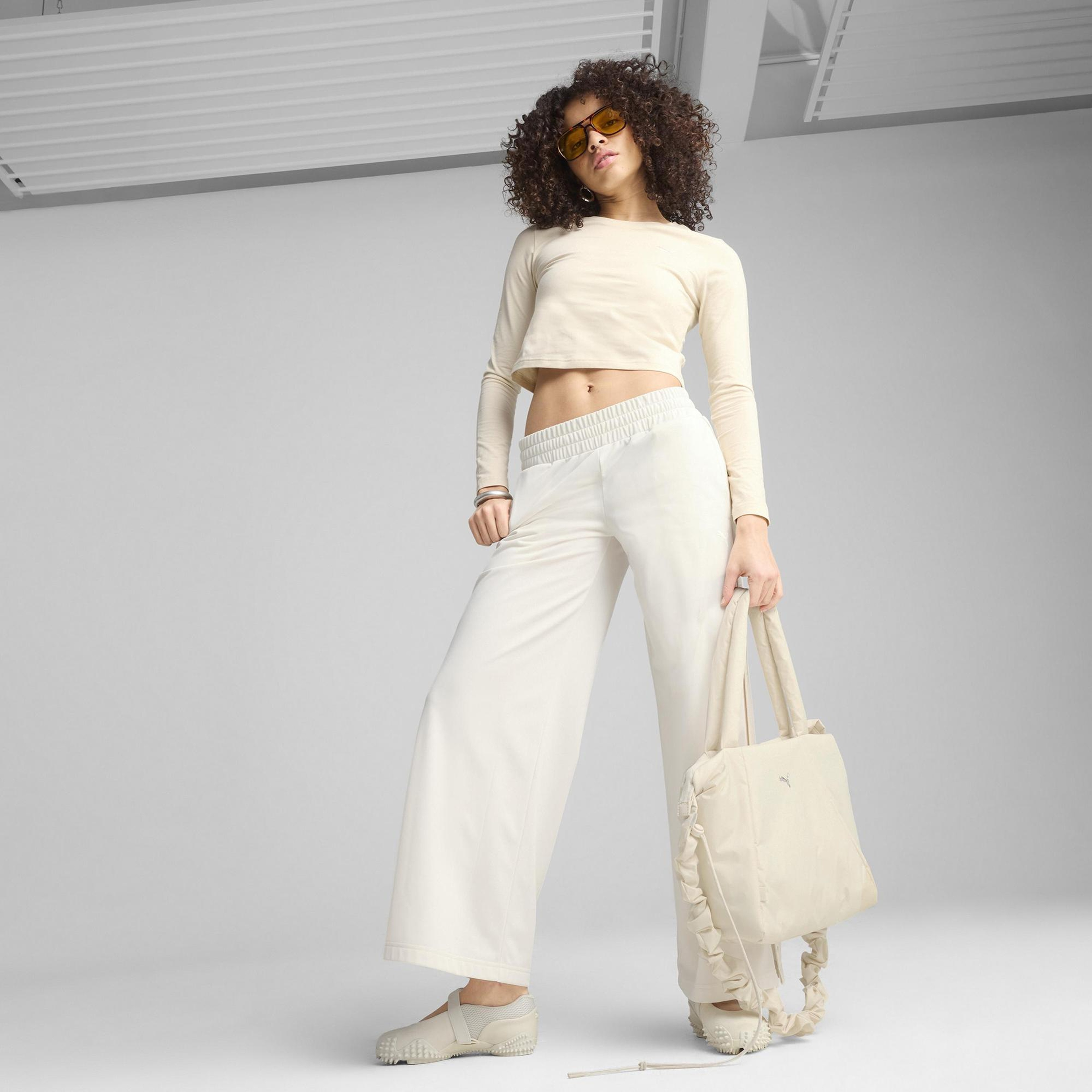 Puma Wardrobe Ess Low Rise Kadın Krem Eşofman Altı