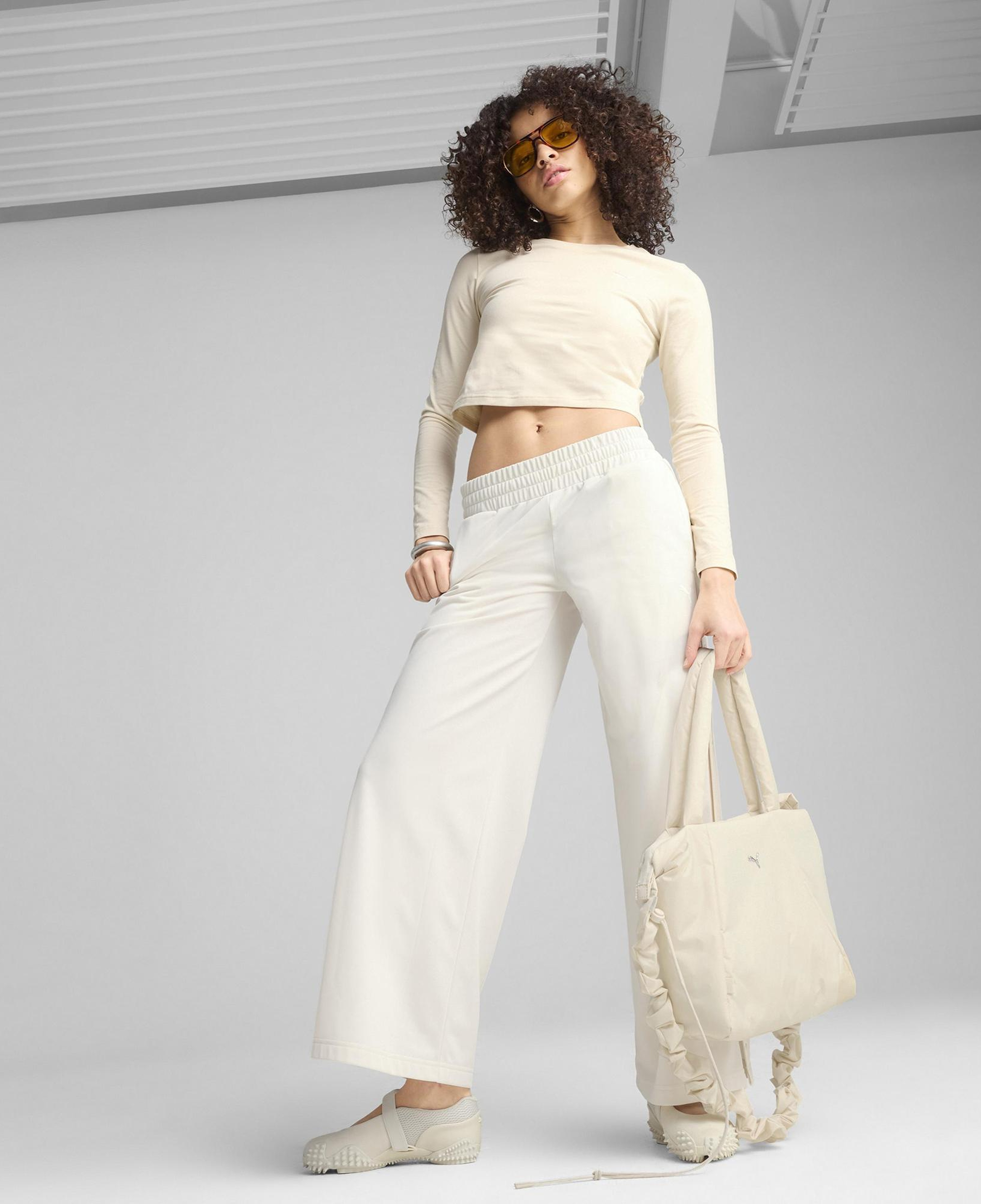 Puma Wardrobe Ess Low Rise Kadın Krem Eşofman Altı