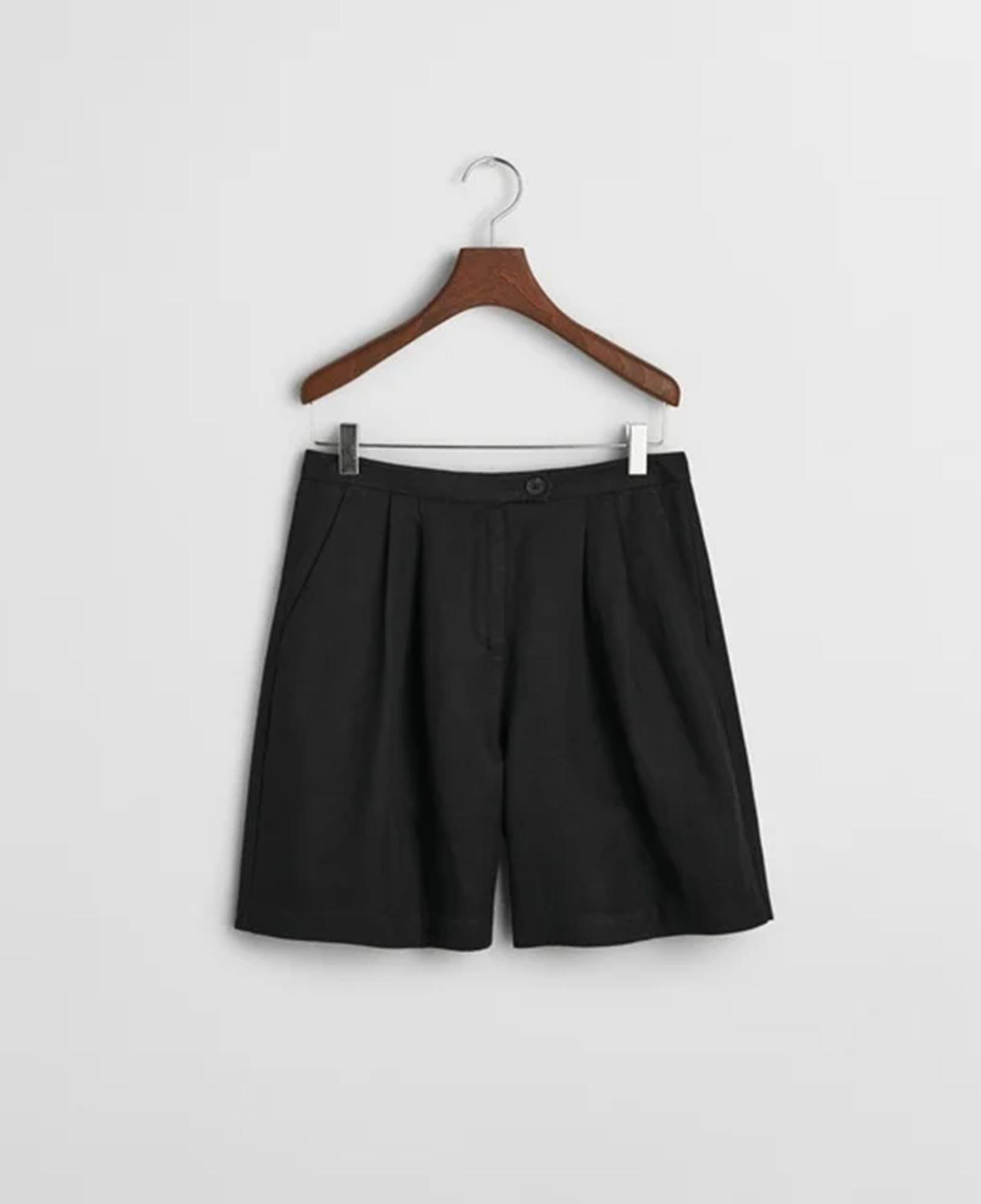 GANT Kadın Siyah Relaxed Fit Keten Şort