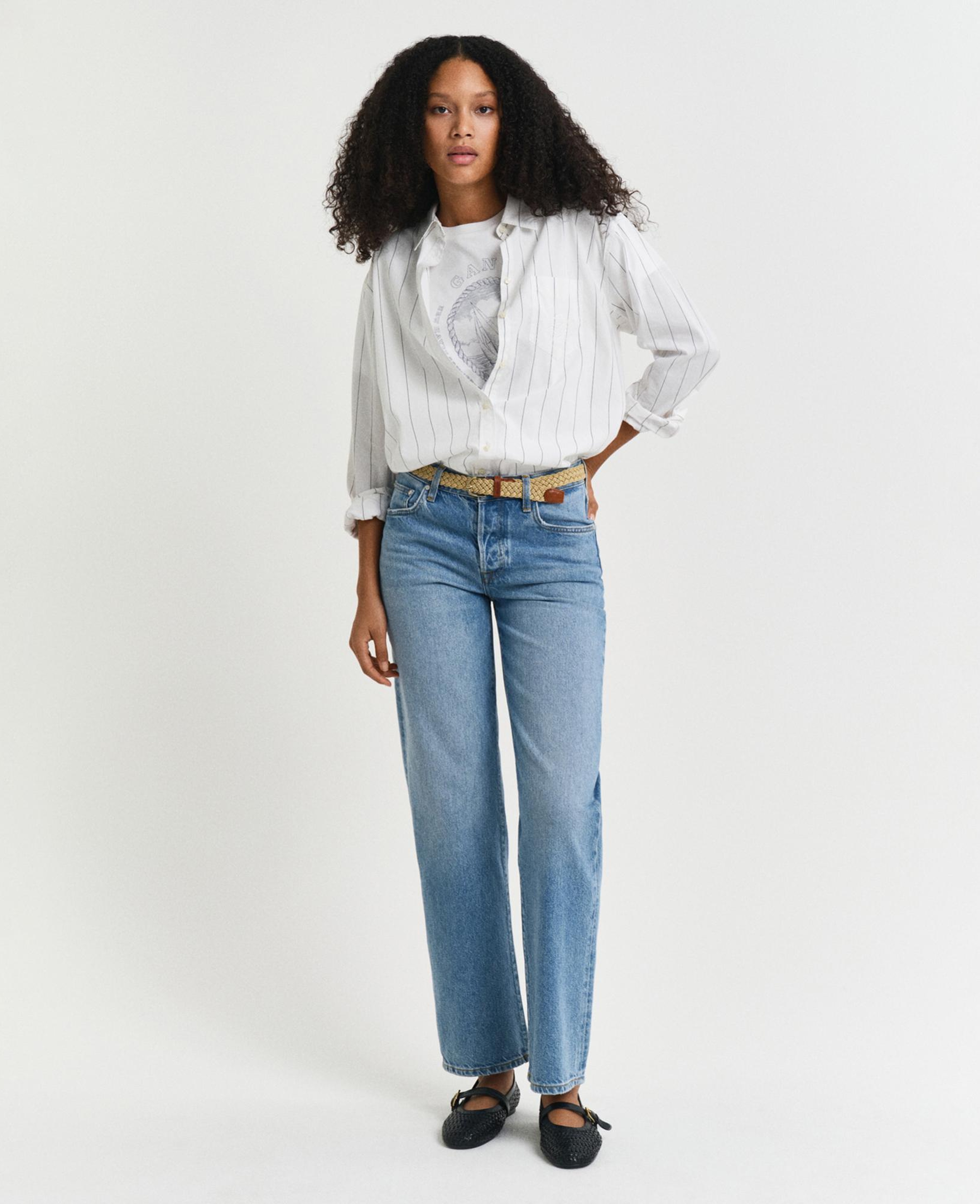 GANT Kadın Mavi Straight Fit Pantolon