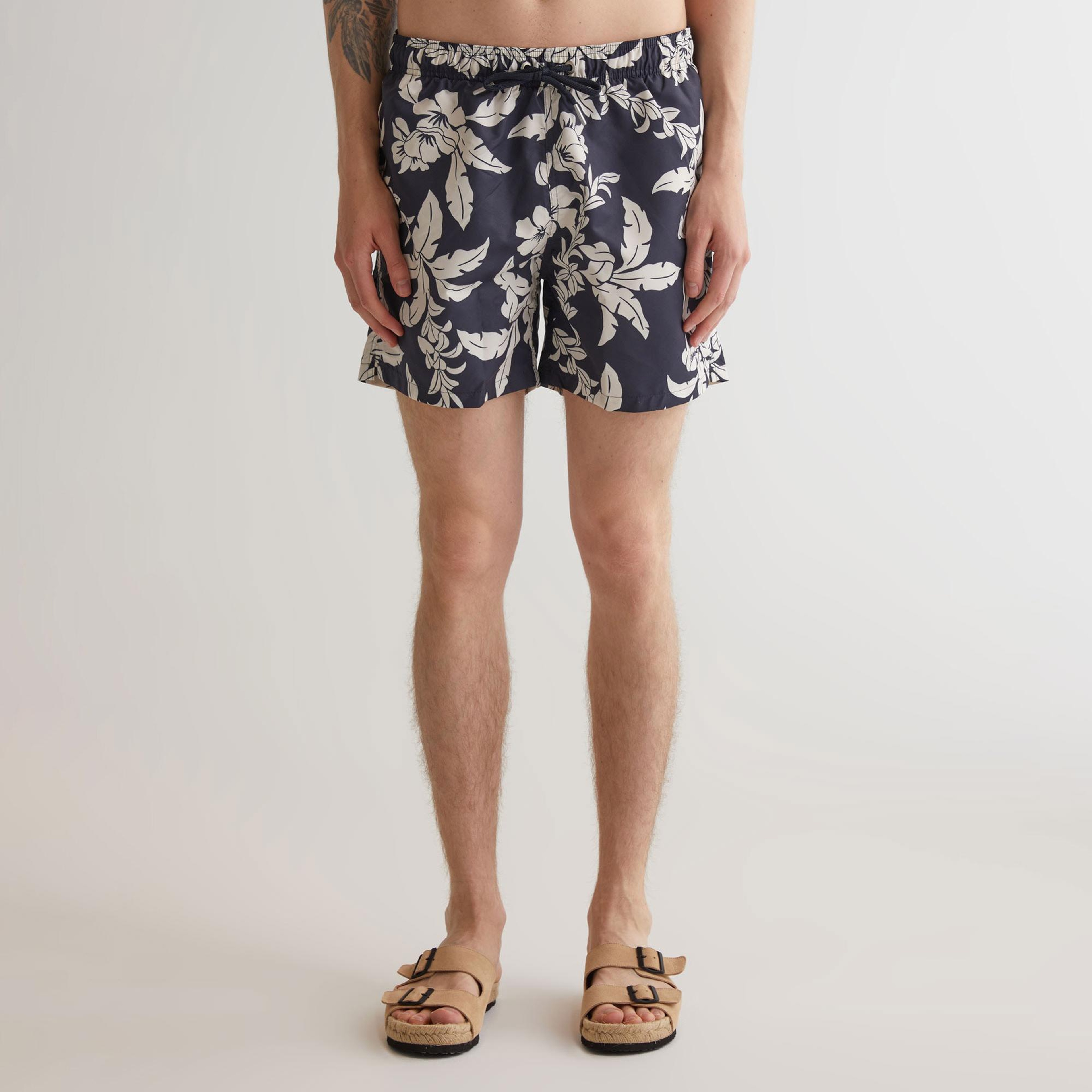 GANT Erkek Lacivert Regular Fit Desenli Mayo Şort