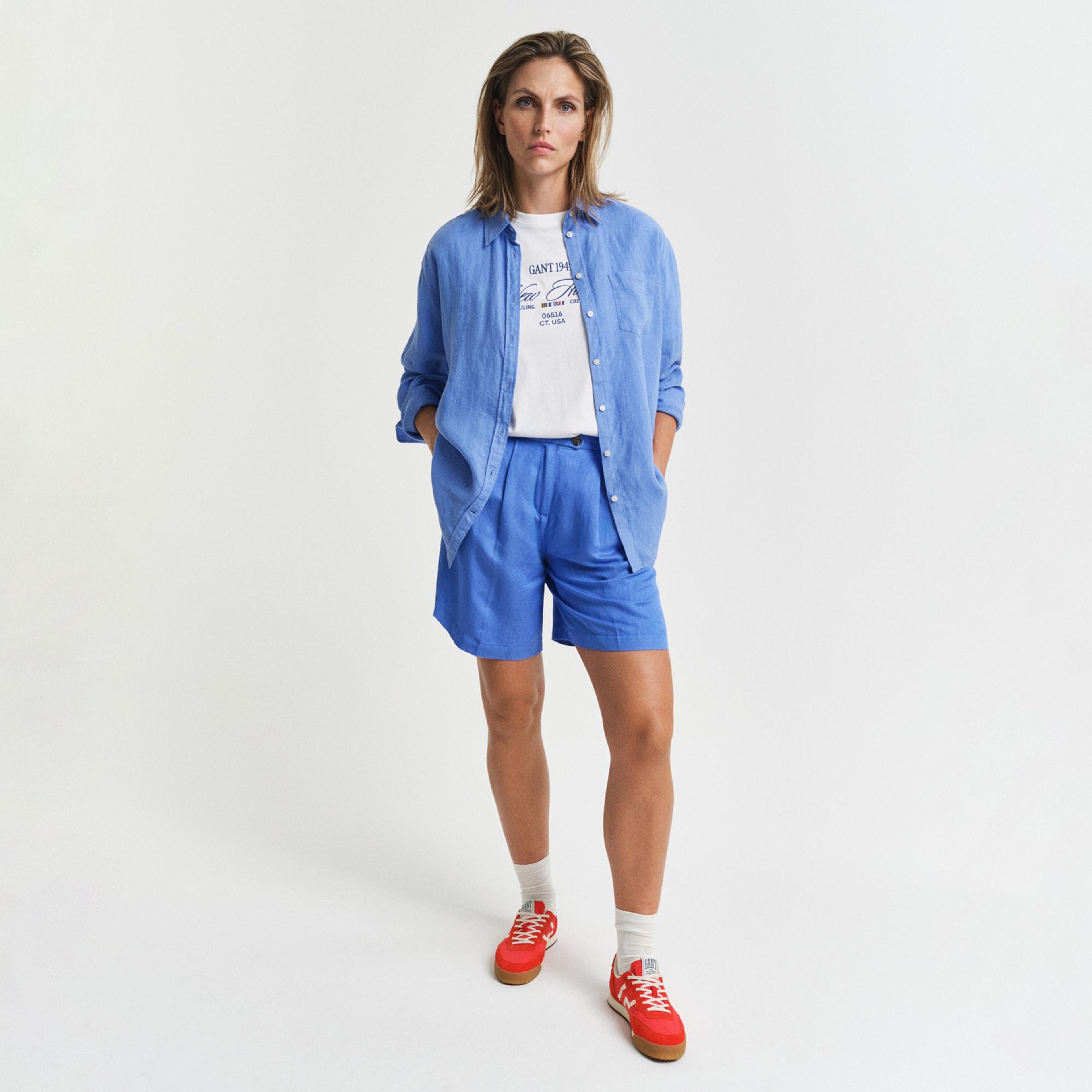 GANT Kadın Mavi Relaxed Fit Şort