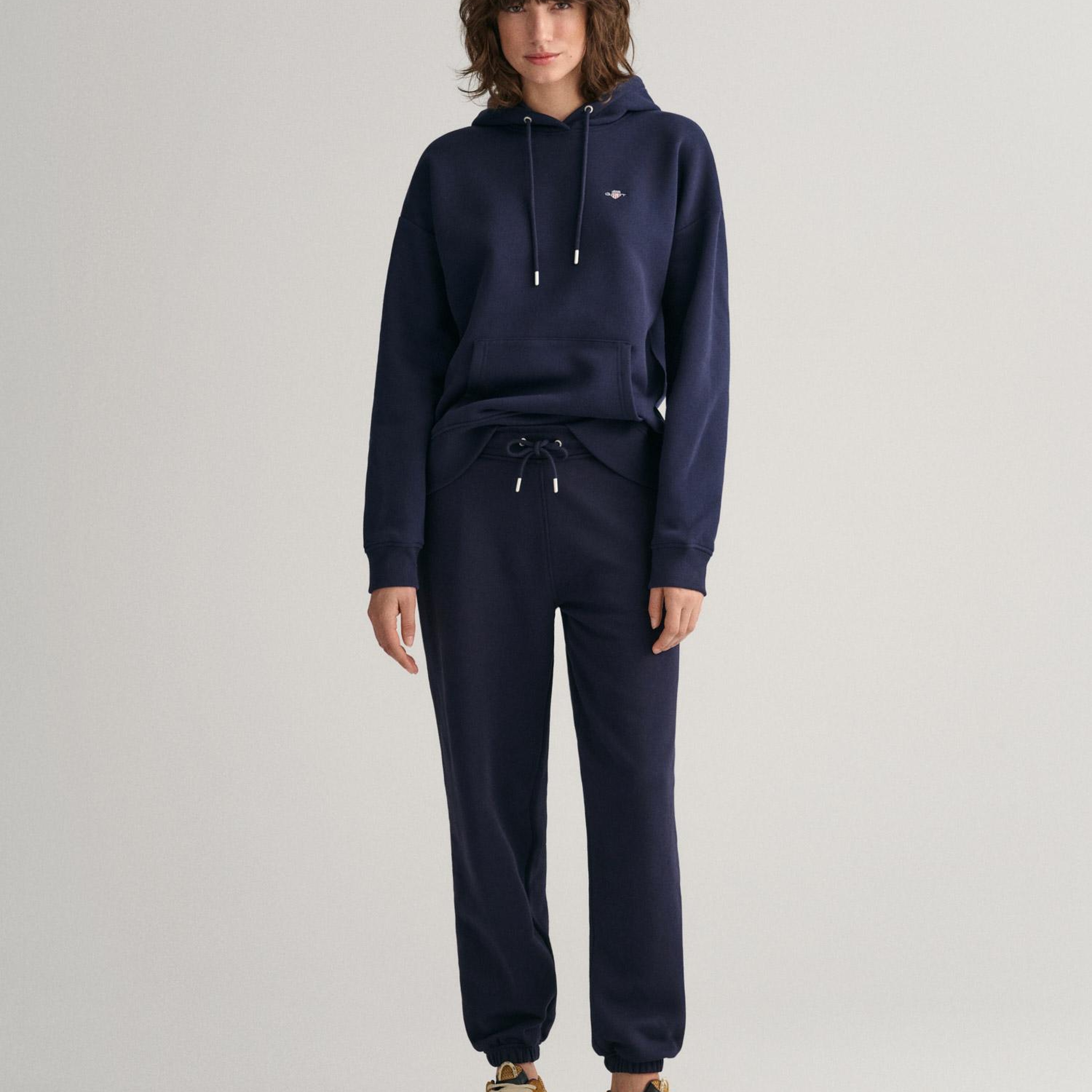 GANT Kadın Lacivert Relaxed Fit Logolu Eşofman Altı