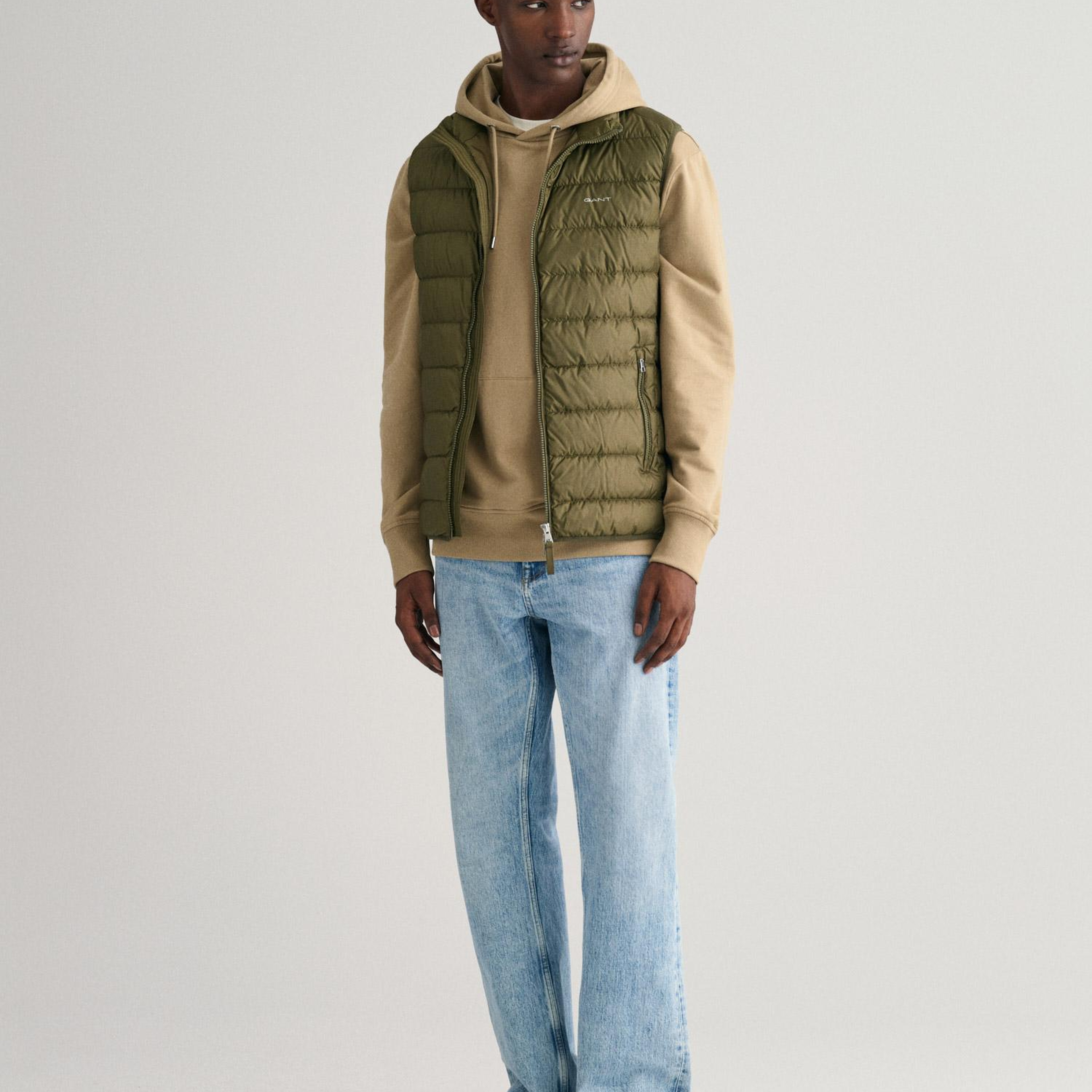GANT Erkek Yeşil Regular Fit Dik Yaka Kapitone Yelek