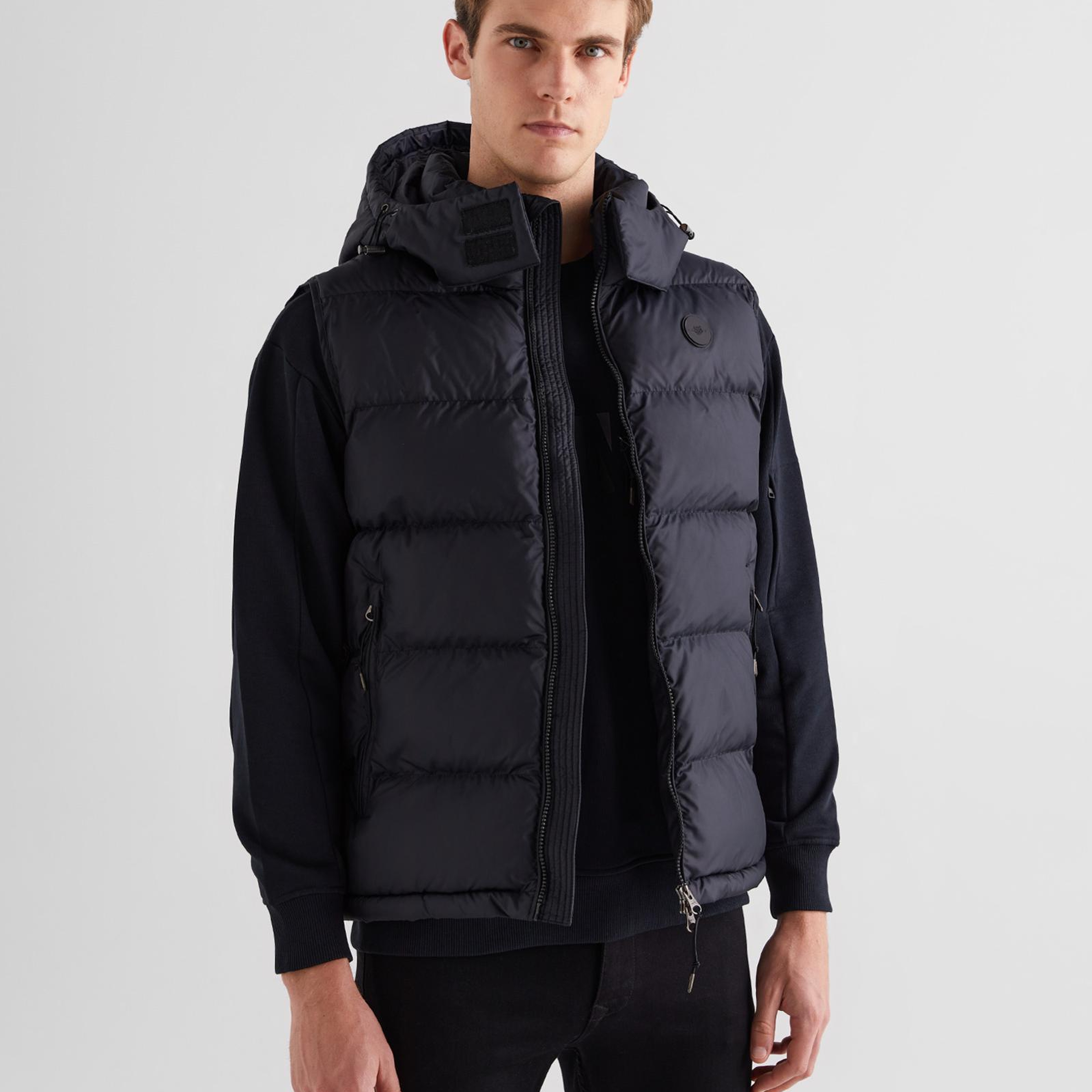 GANT Erkek Siyah Regular Fit Kapüşonlu Yelek