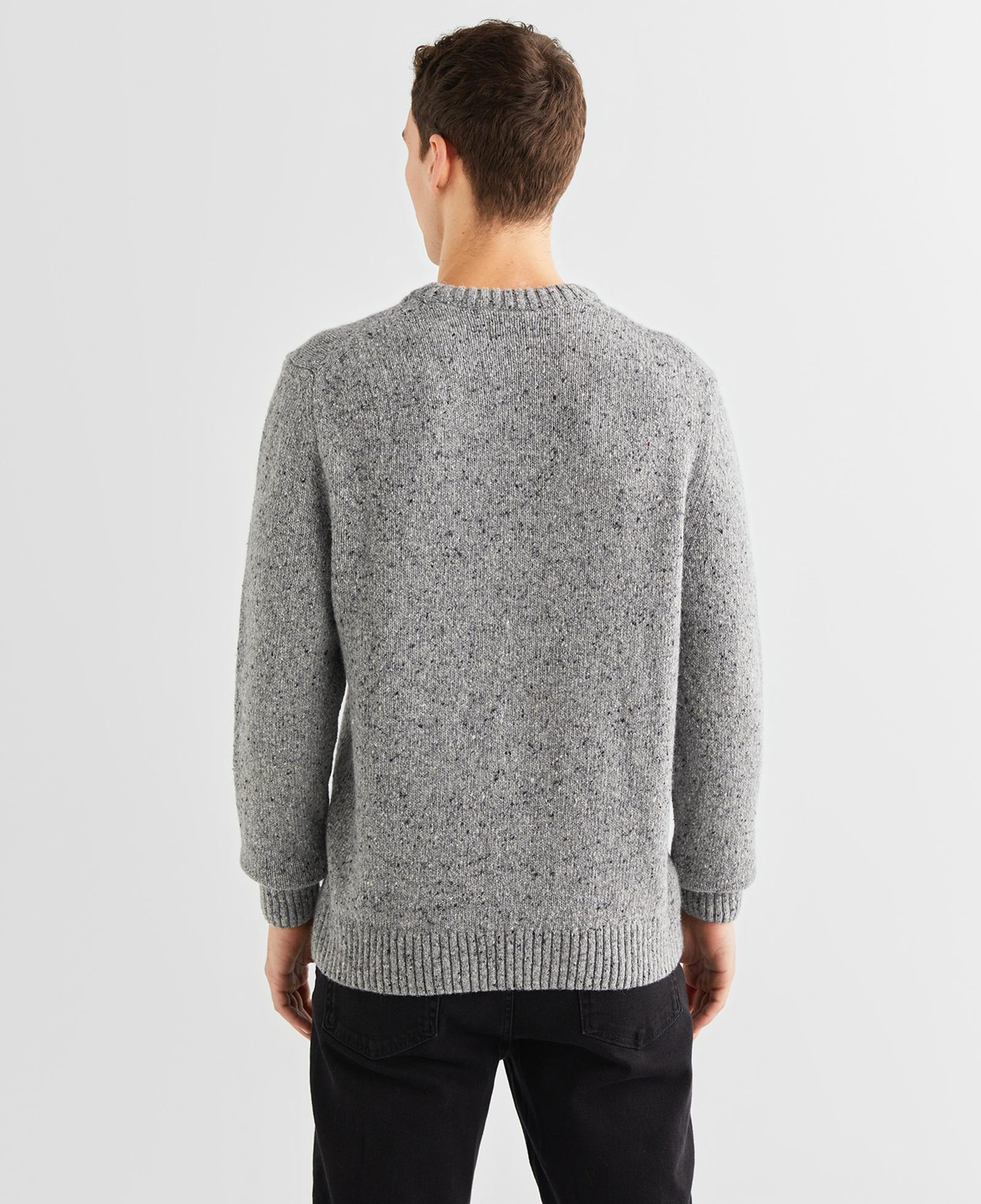 GANT Erkek Gri Regular Fit Bisiklet Yaka Kazak