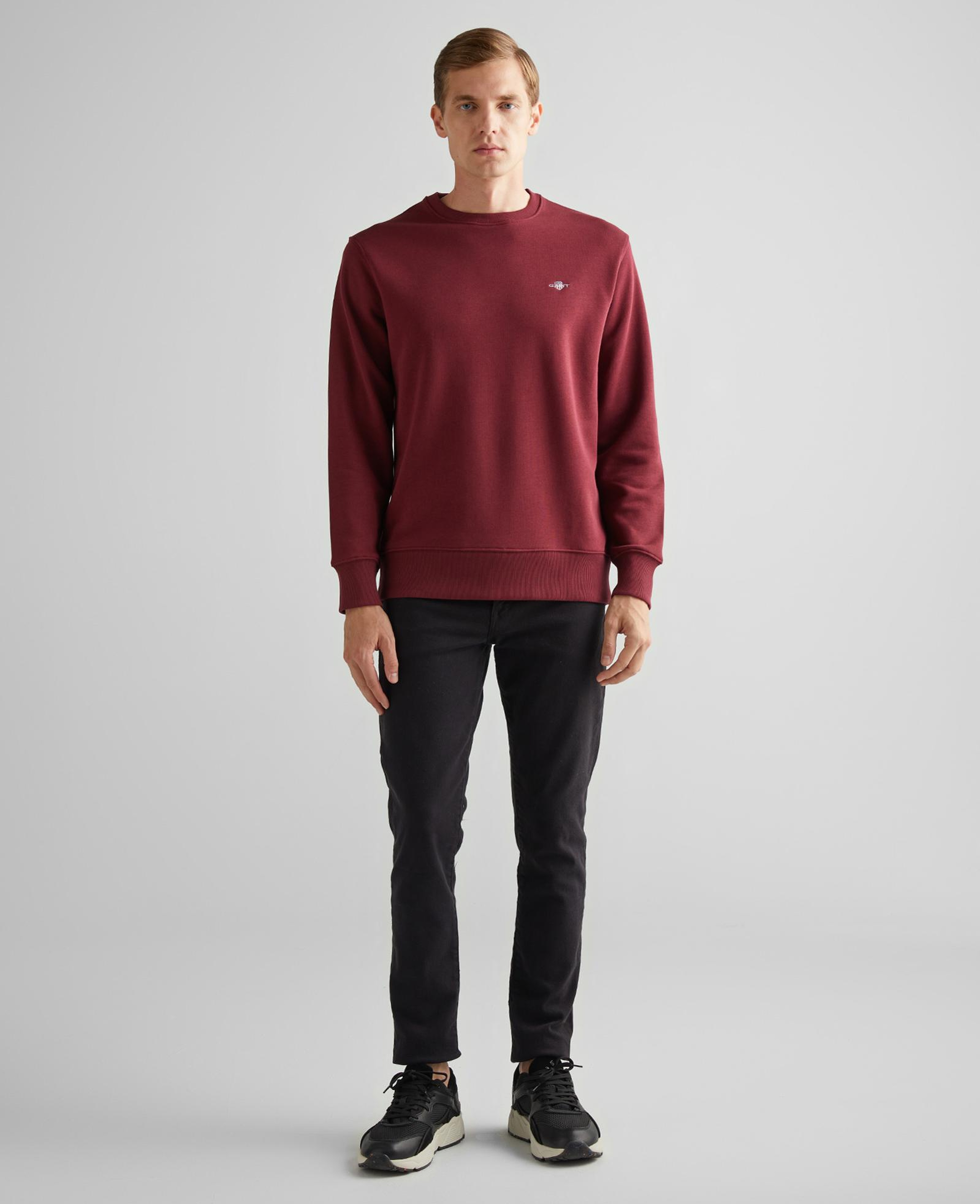 GANT Erkek Bordo Regular Fit Bisiklet Yaka Sweatshirt