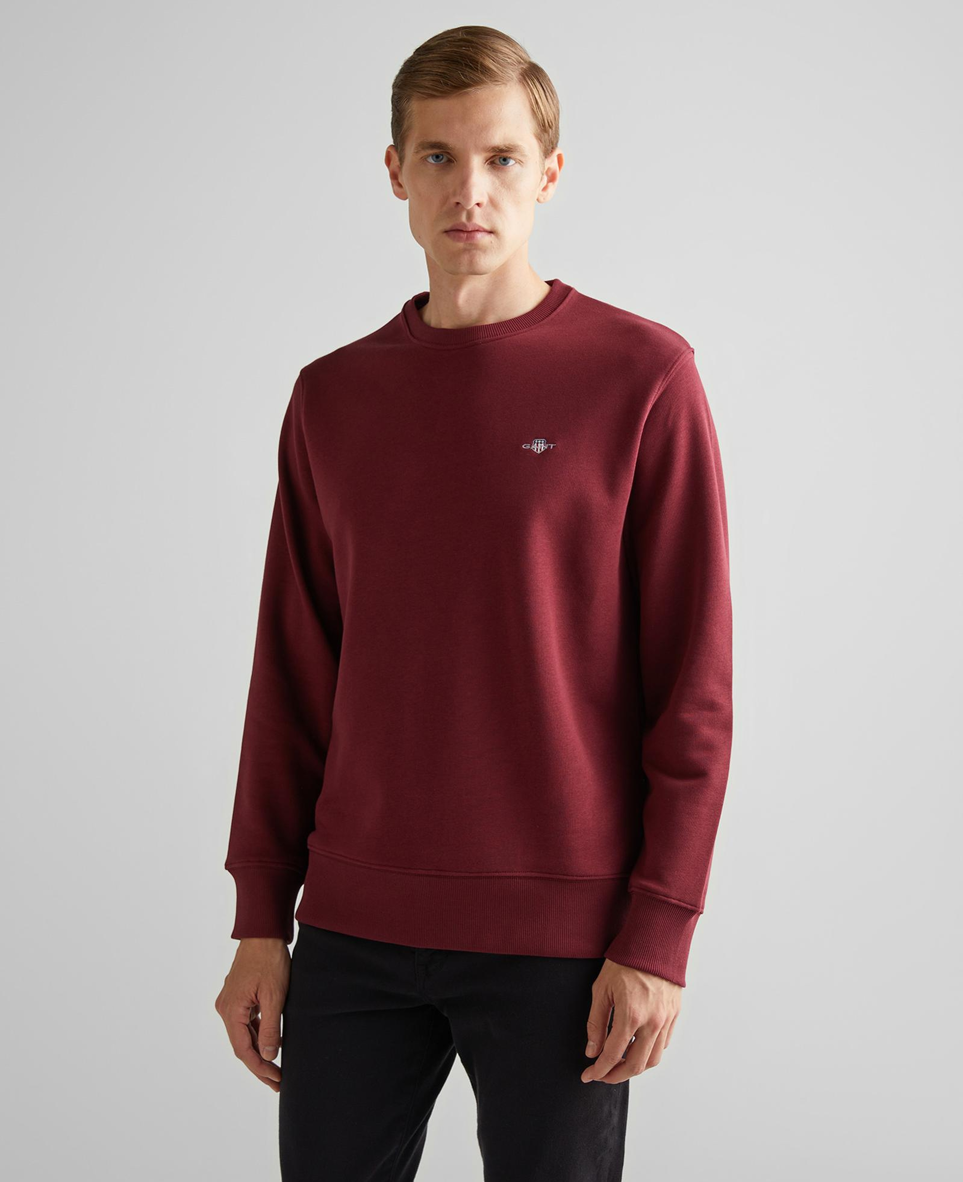 GANT Erkek Bordo Regular Fit Bisiklet Yaka Sweatshirt