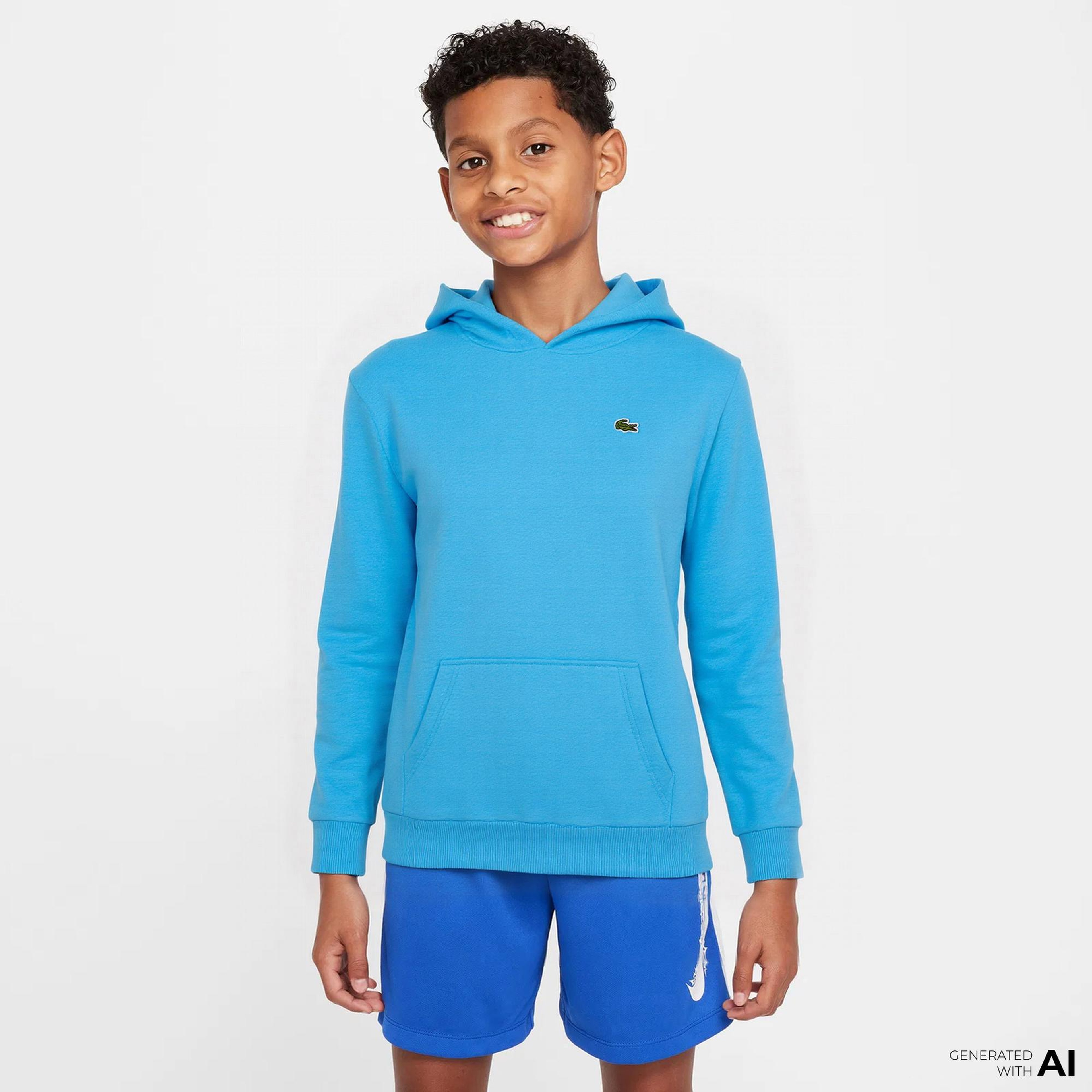 Çocuk Kapüşonlu Mavi Sweatshirt