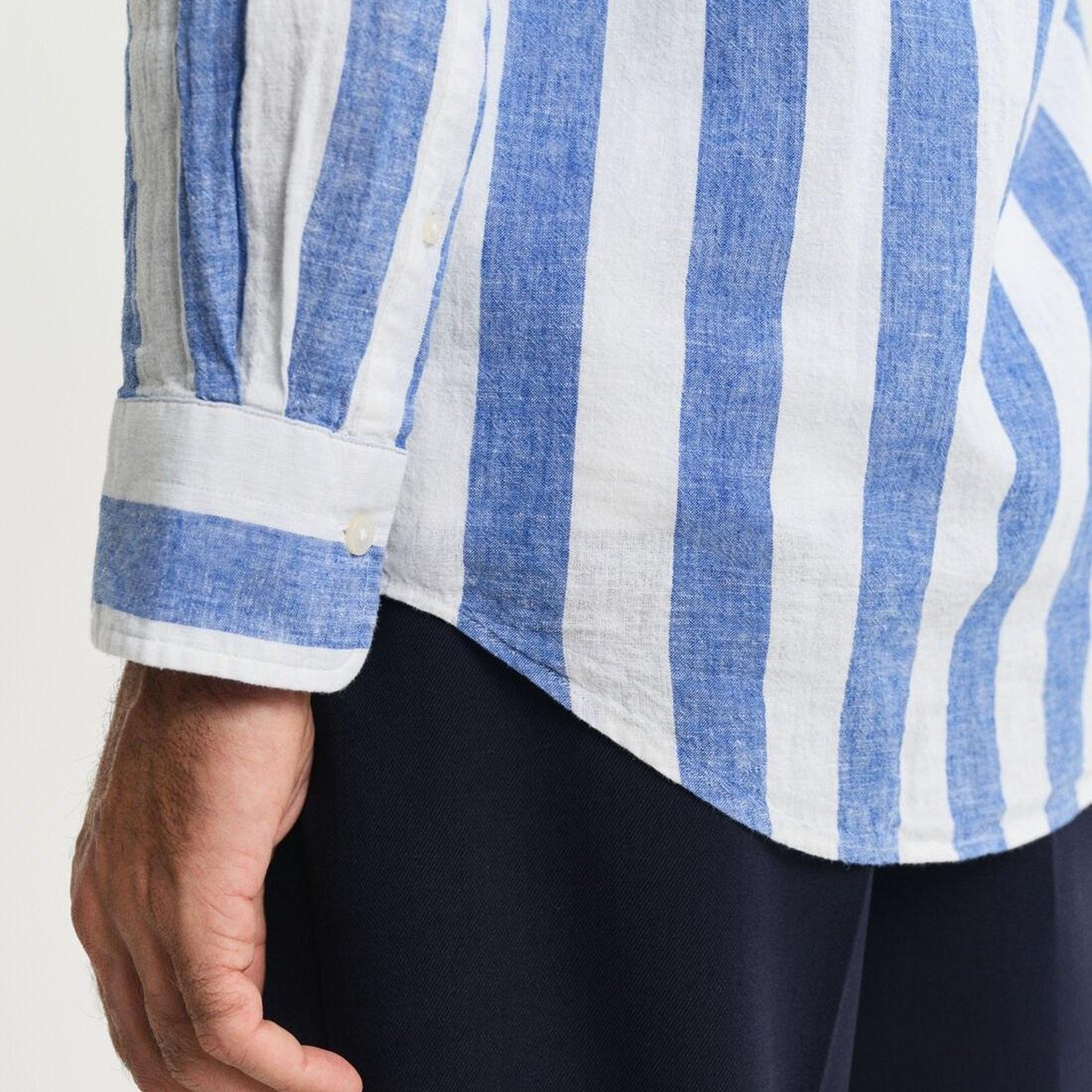 GANT Erkek Mavi  Regular Fit Düğmeli Yaka Çizgili Gömlek