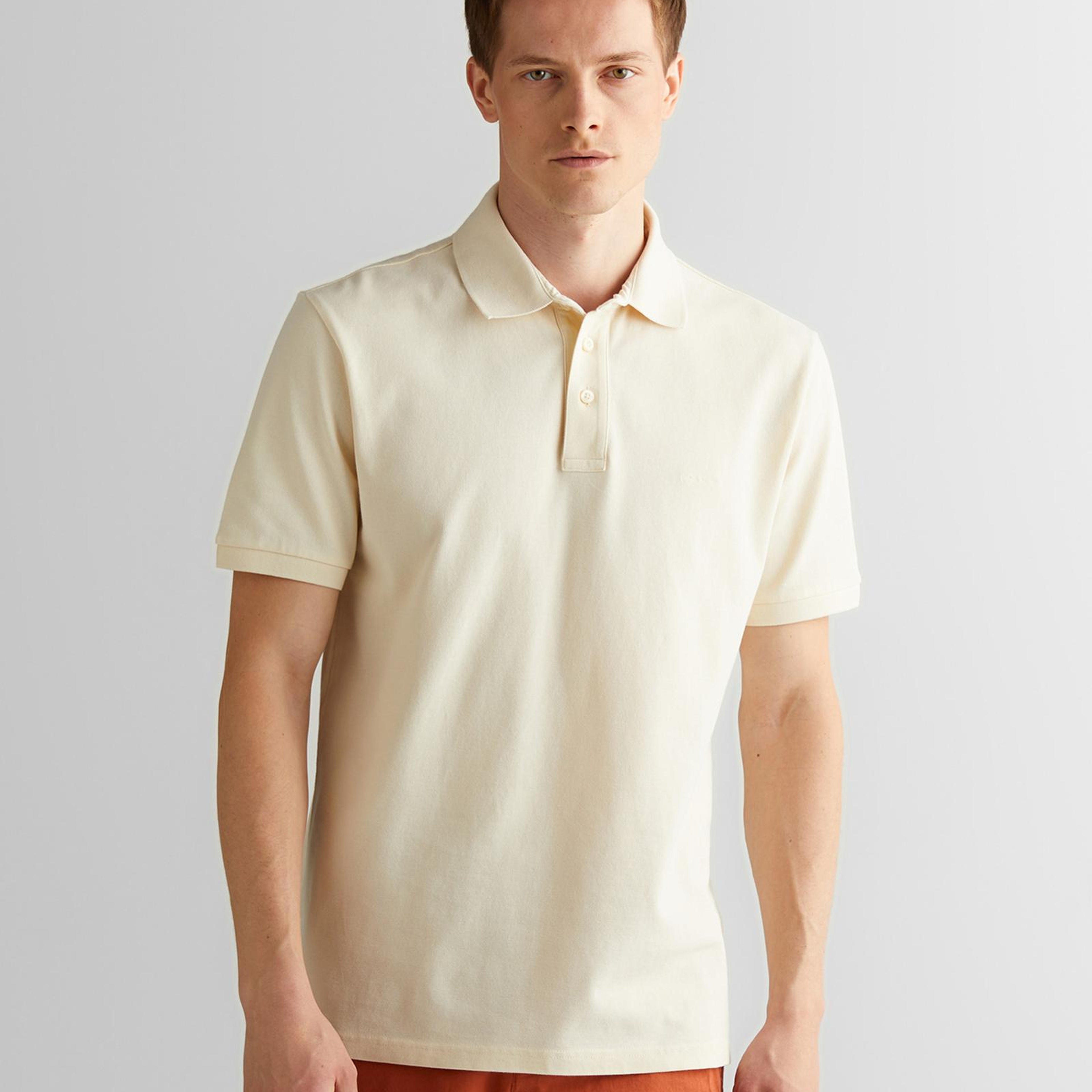 GANT Erkek Krem Regular Fit Polo