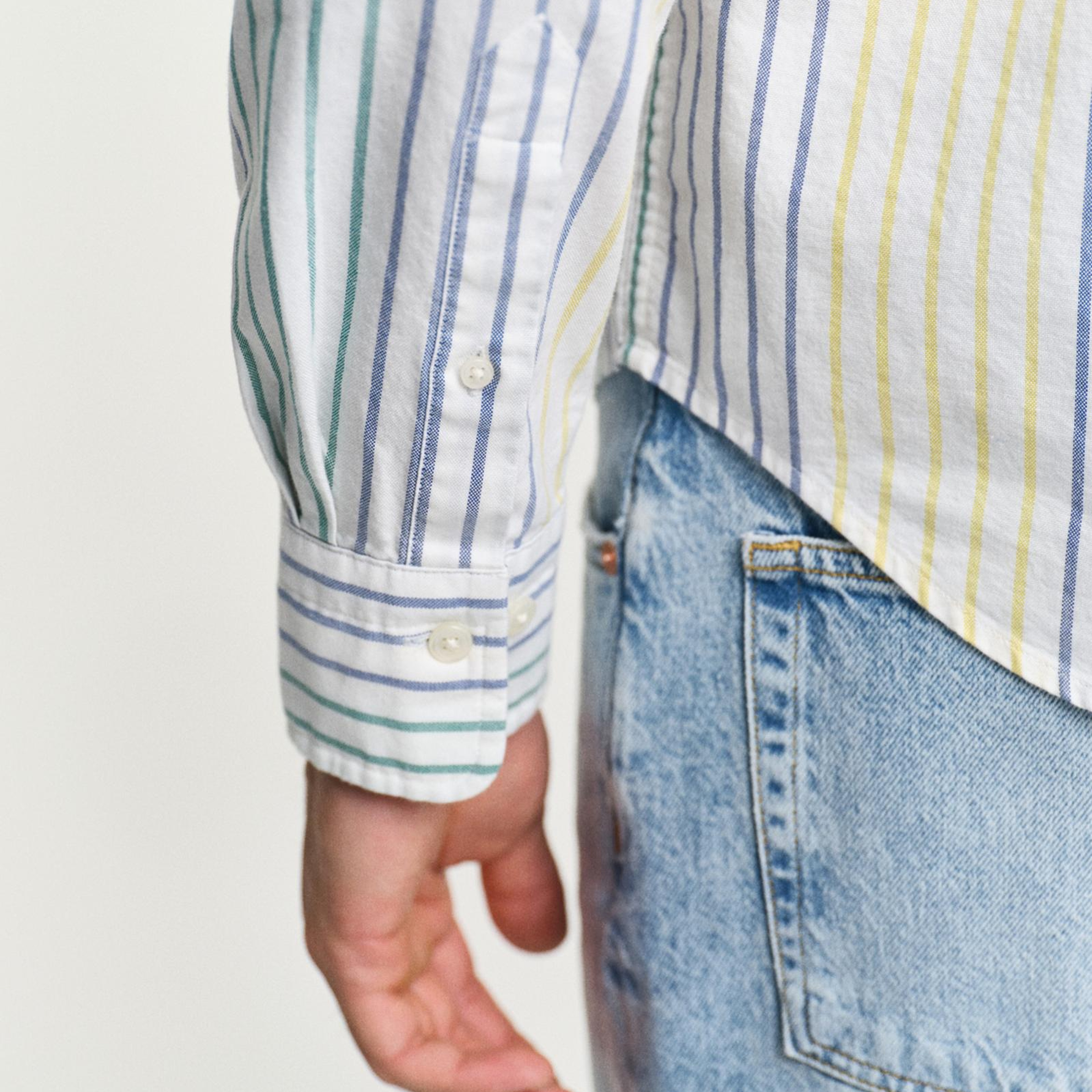 GANT Erkek Renkli Regular Fit Düğmeli Yaka Çizgili Gömlek