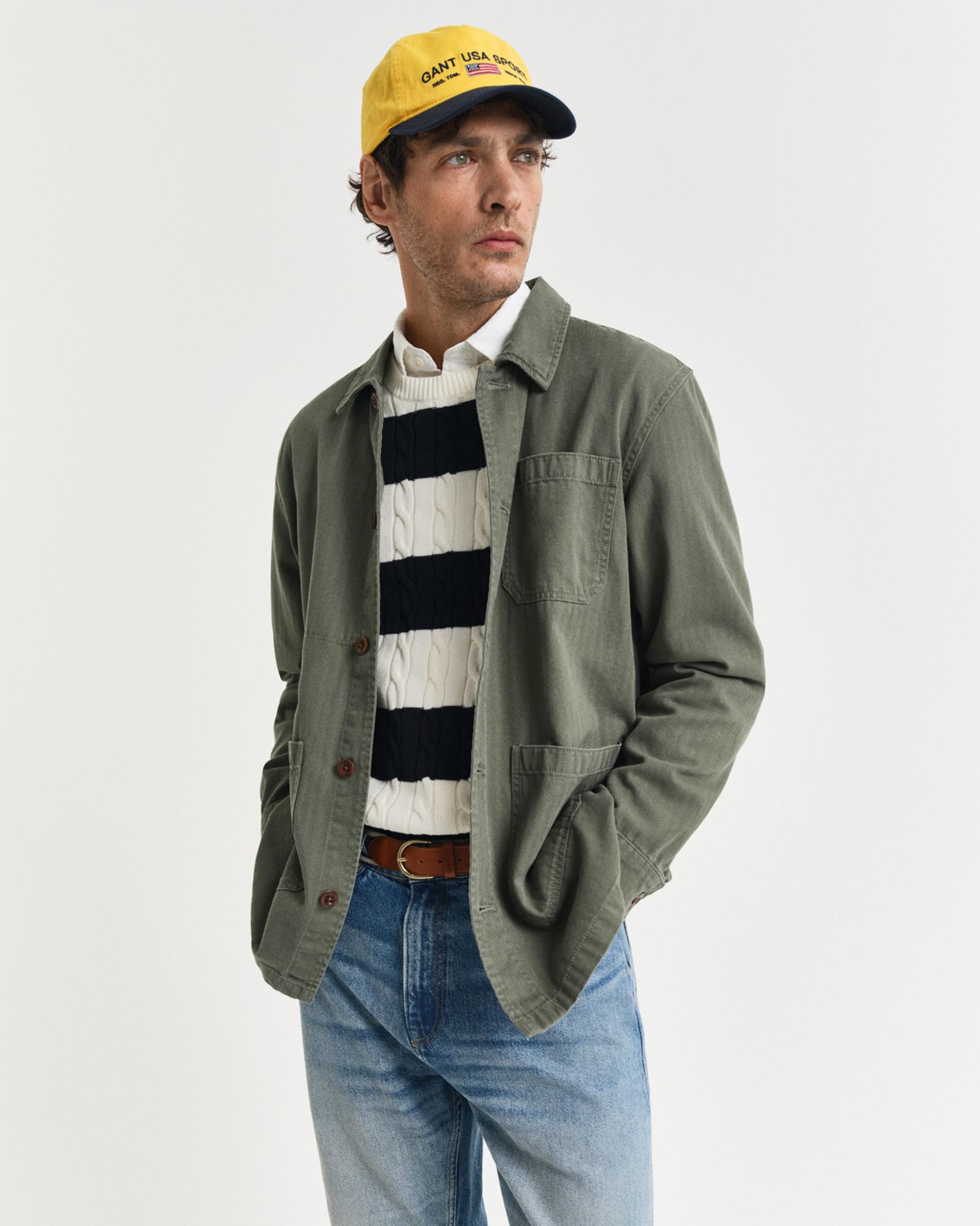 GANT Erkek Yeşil Regular Fit Klasik Yaka Gömlek