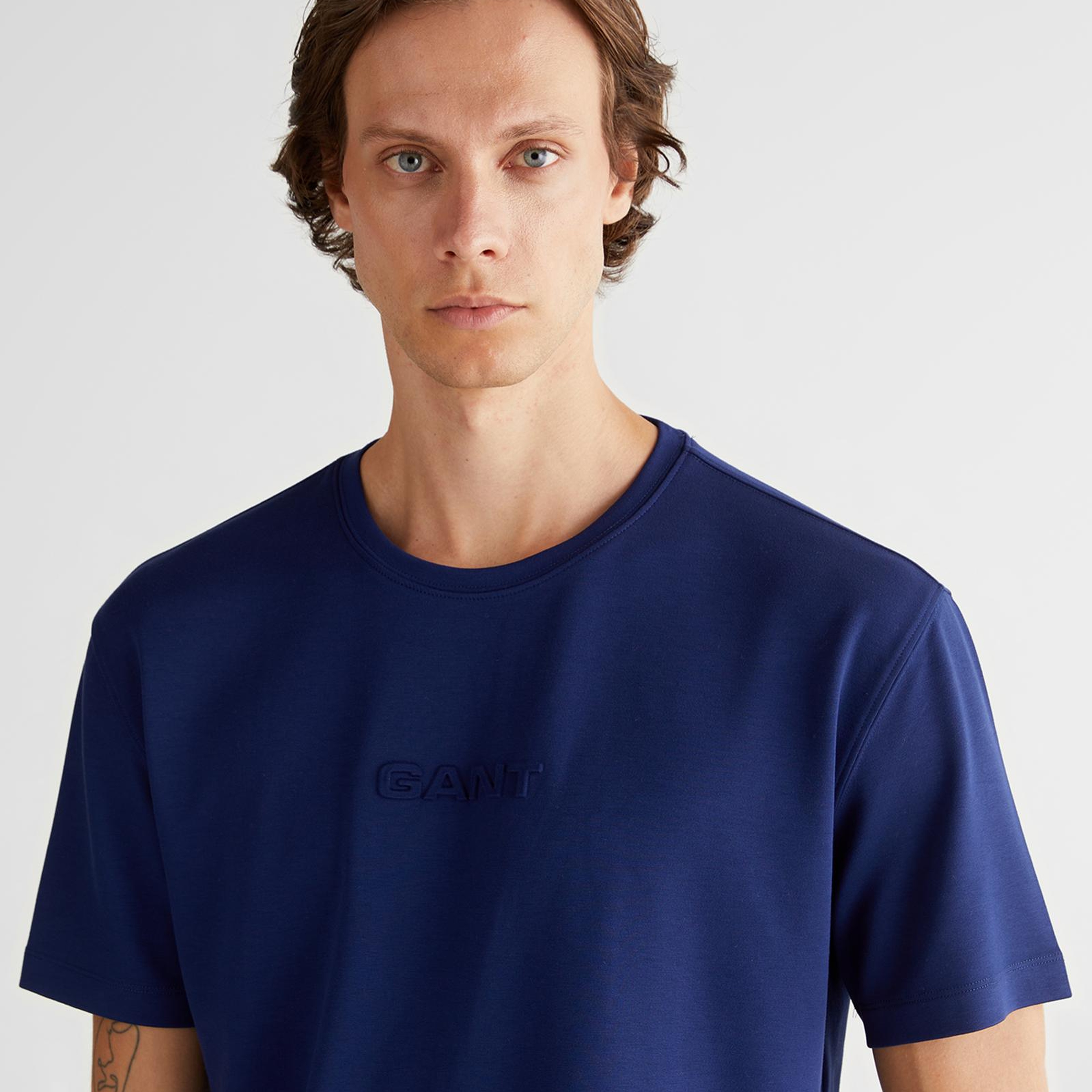 Erkek Mavi Relaxed Fit T-Shirt