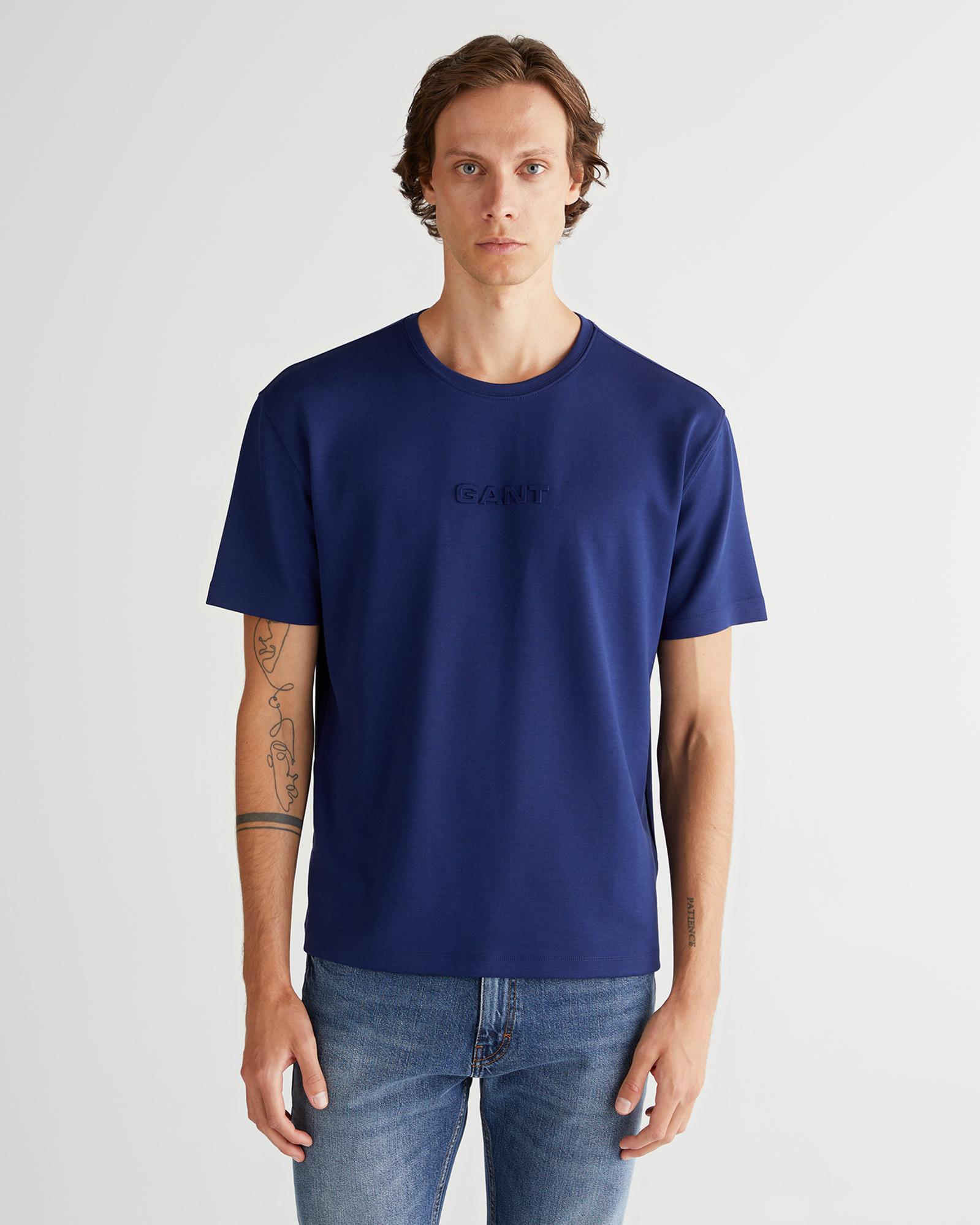 Erkek Mavi Relaxed Fit T-Shirt