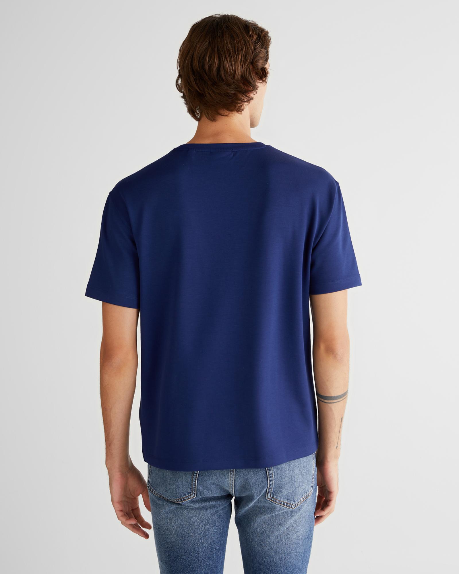 Erkek Mavi Relaxed Fit T-Shirt