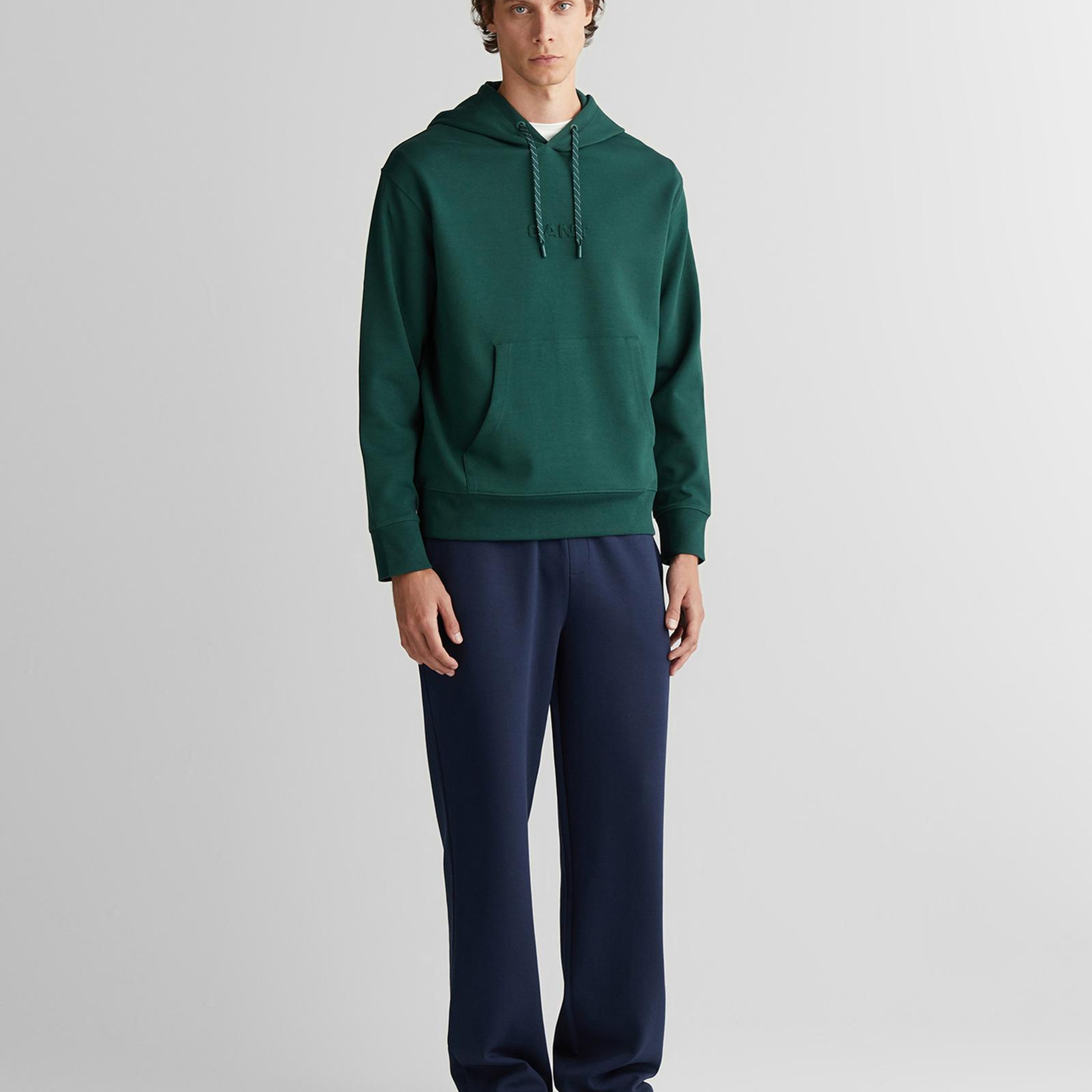 Erkek Yeşil Relaxed Fit Kapüşonlu Sweatshirt