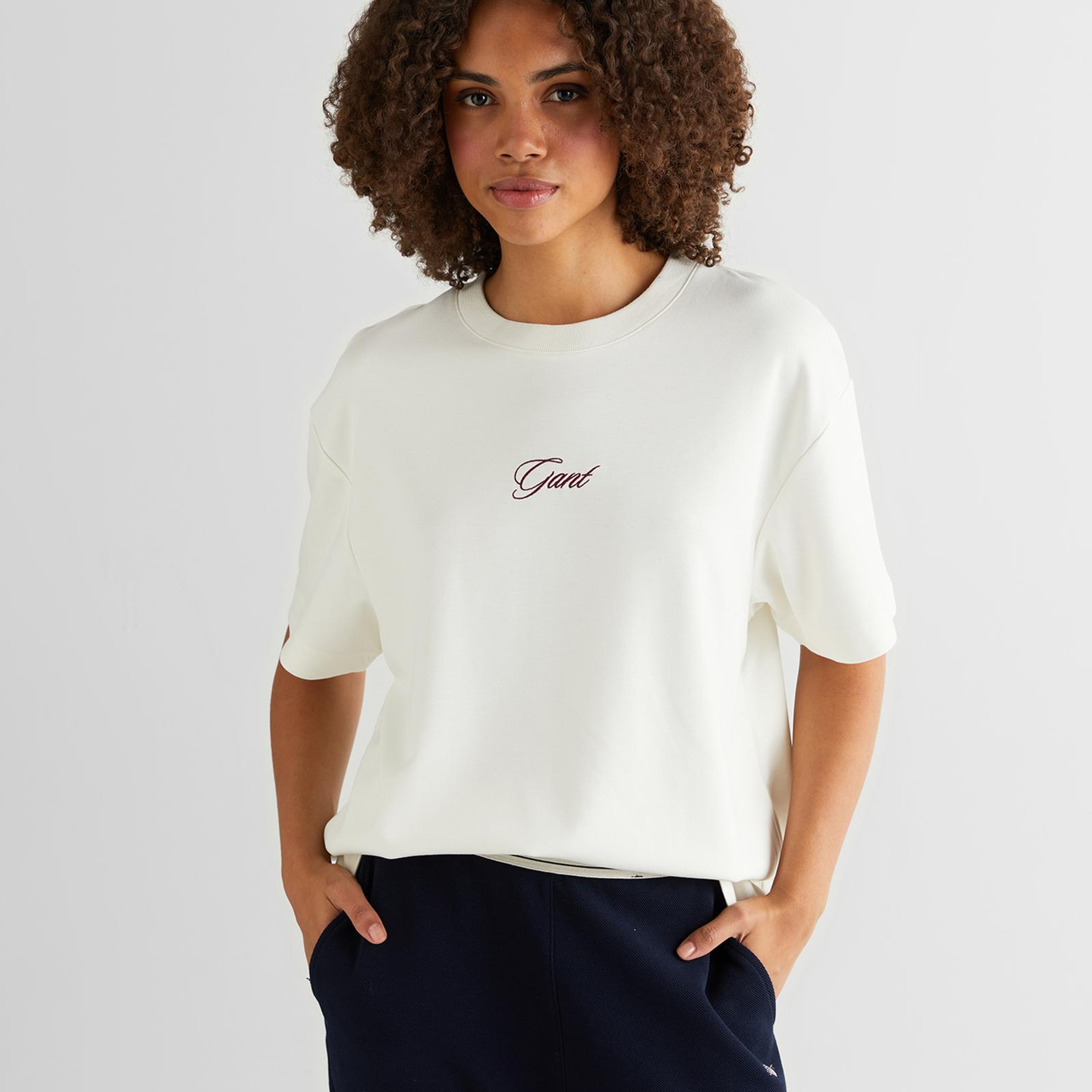 Gant Logo Bisiklet Yaka Tişört