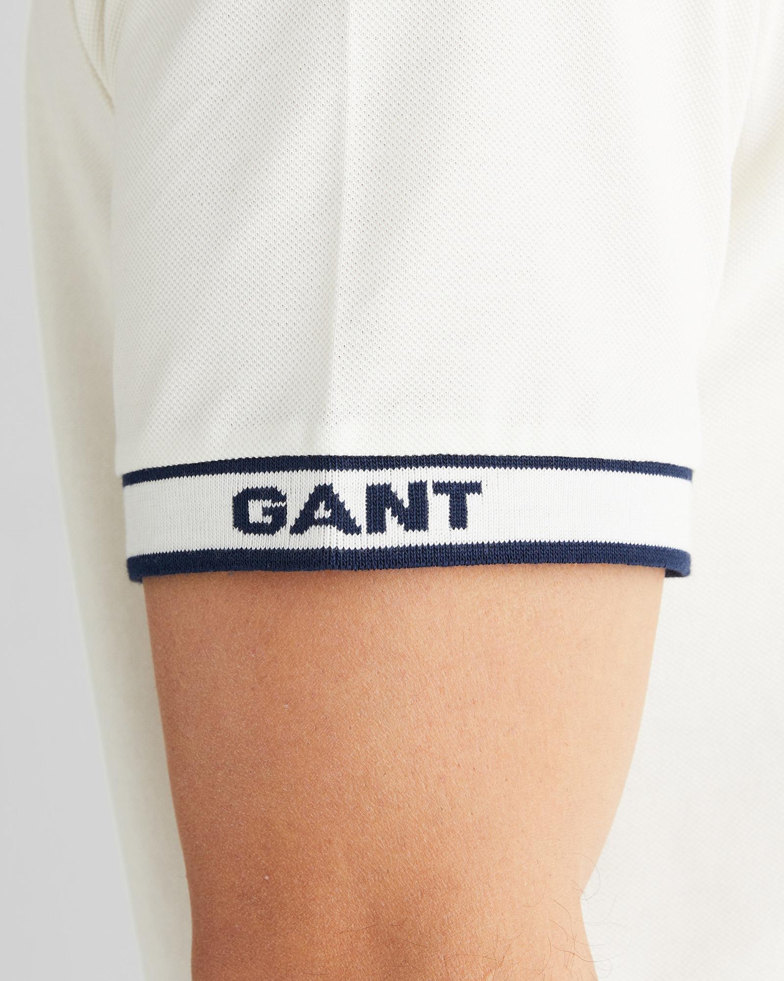 GANT Erkek Beyaz Regular Fit Bisiklet Yaka T-Shirt