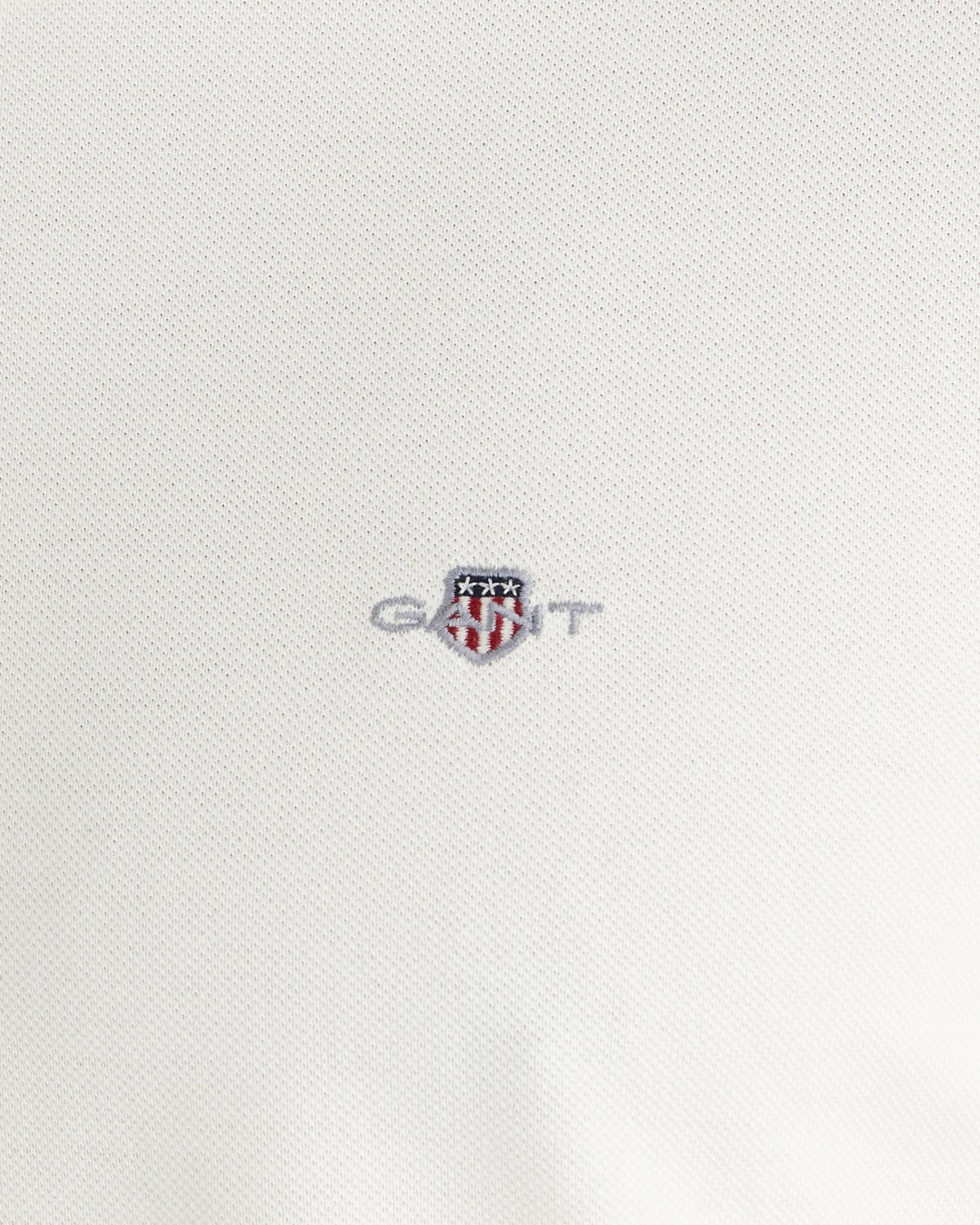 GANT Erkek Beyaz Regular Fit Bisiklet Yaka T-Shirt