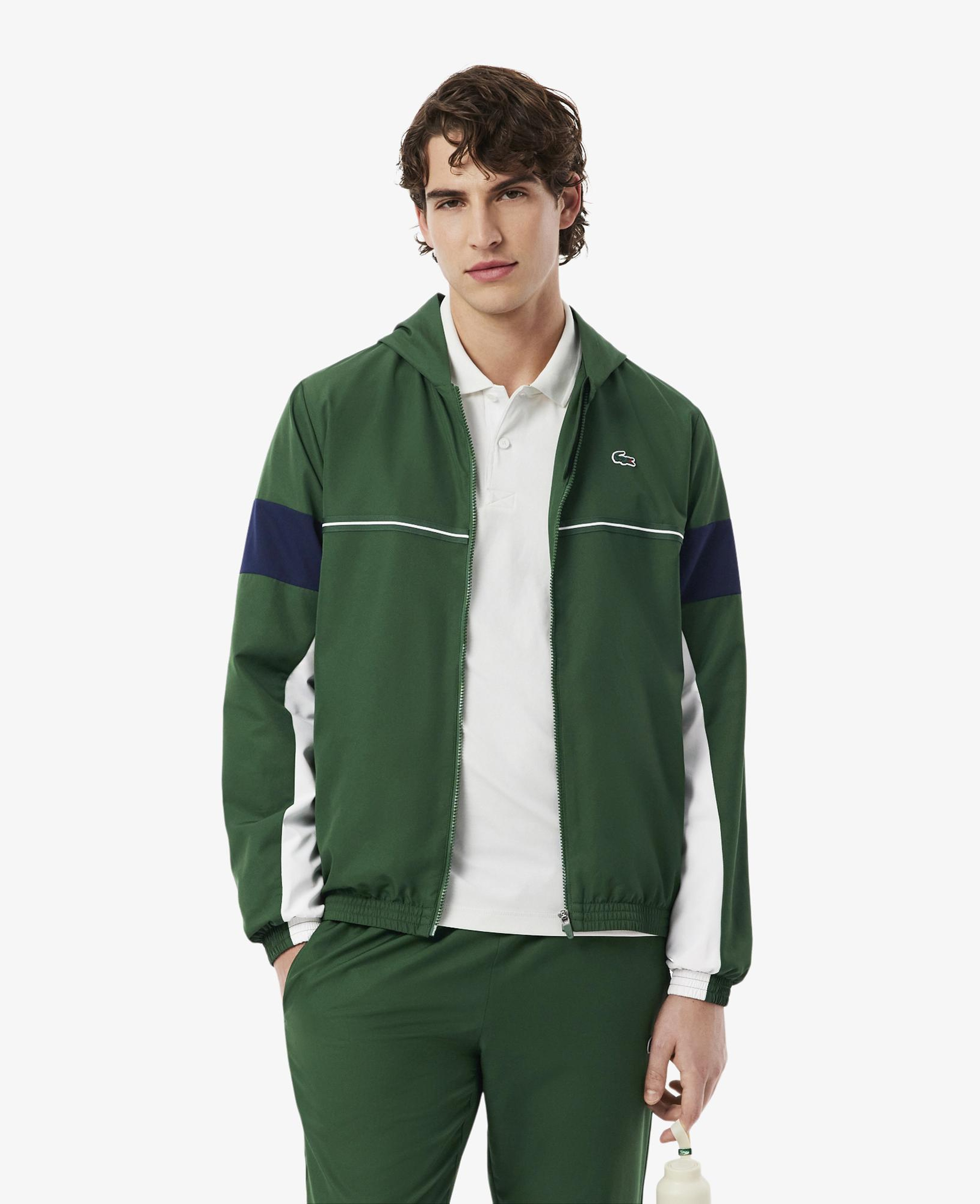 Lacoste Erkek Regular Fit Kapüşonlu Renk Bloklu Yeşil Ceket