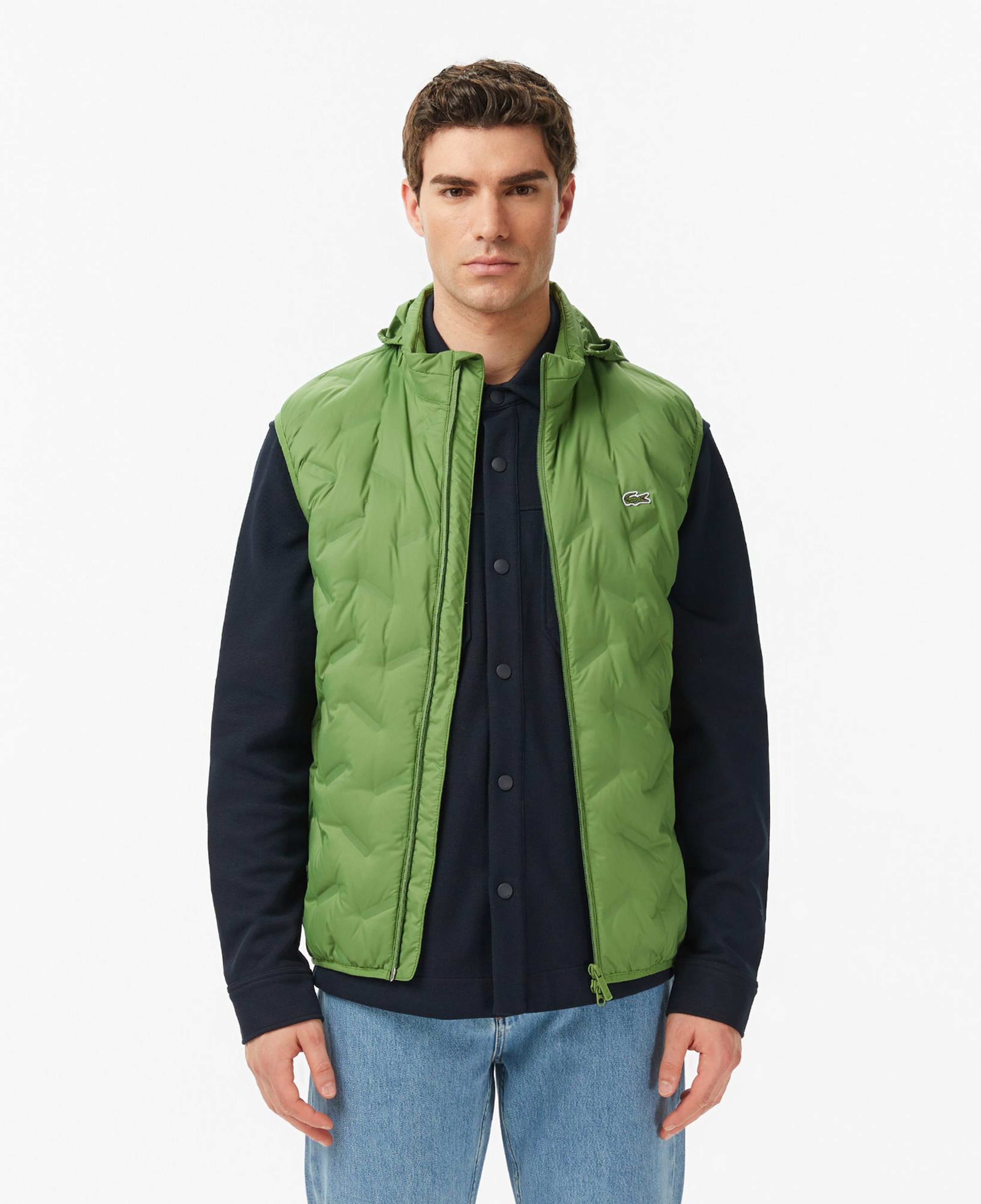 Lacoste Erkek Regular Fit Dik Yaka Kapitone Yeşil Yelek