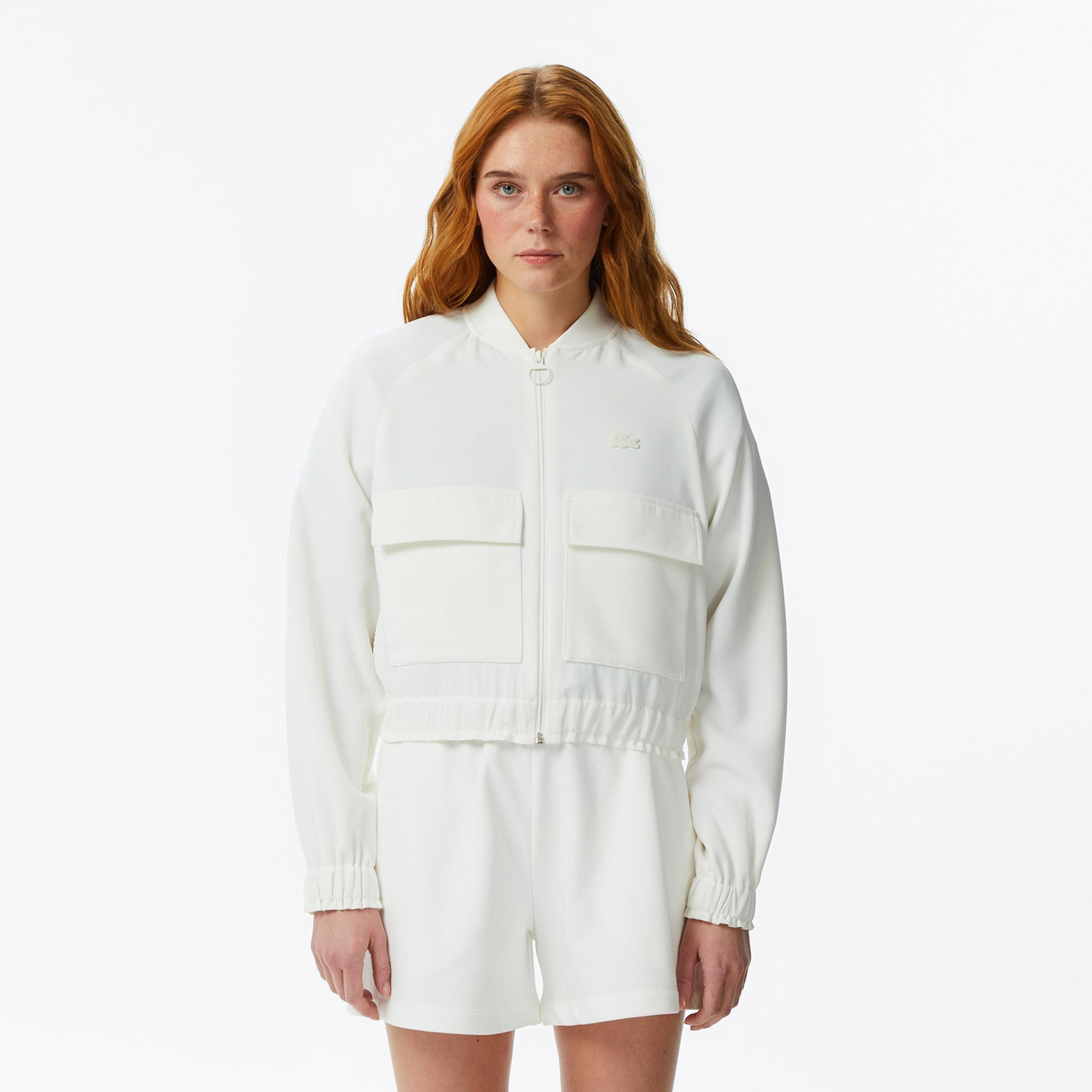 Lacoste Kadın Regular Fit Fermuarlı Krem Ceket