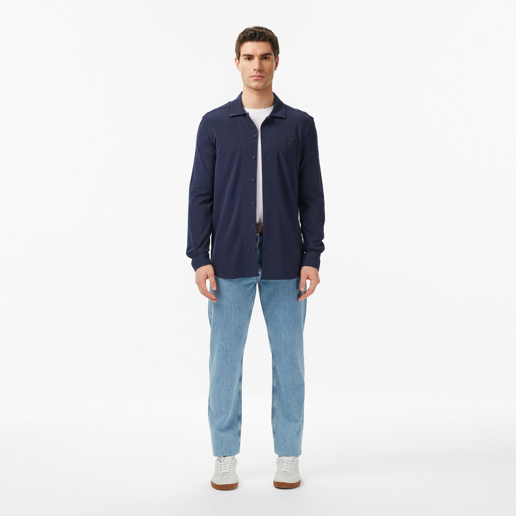 Lacoste Erkek Slim Fit Lacivert Gömlek