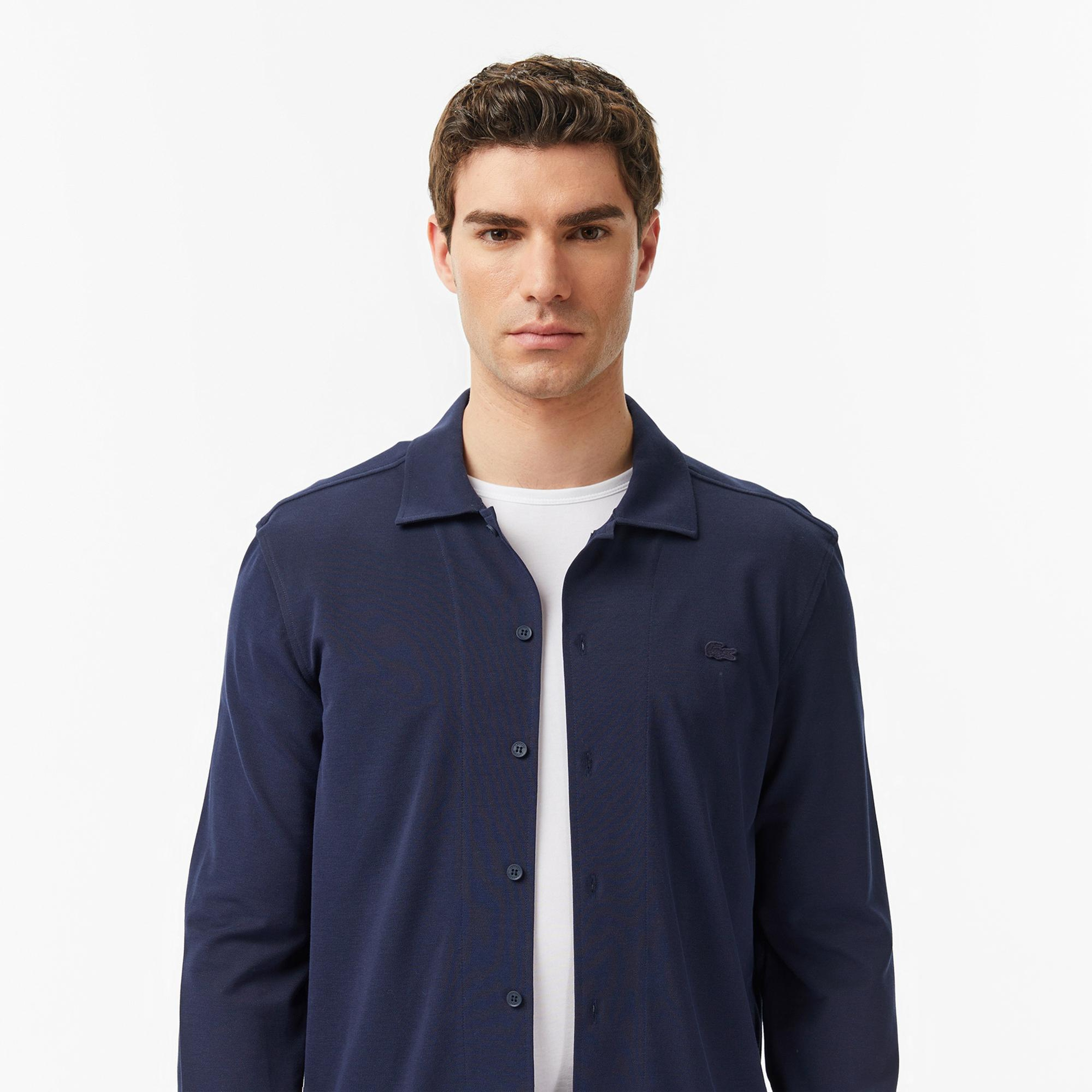 Lacoste Erkek Slim Fit Lacivert Gömlek