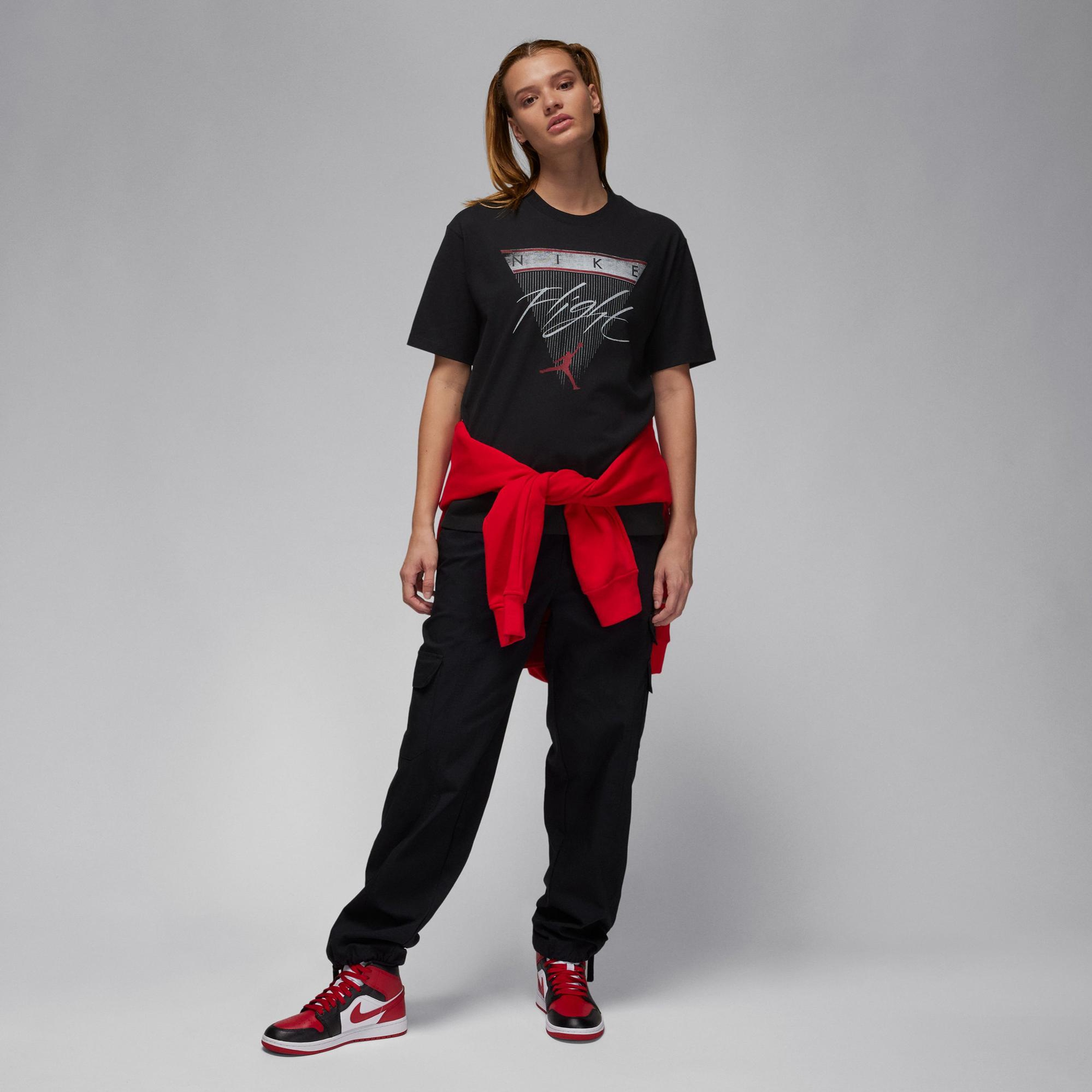 Jordan Flight Heritage Graphics Kadın Siyah T-Shirt