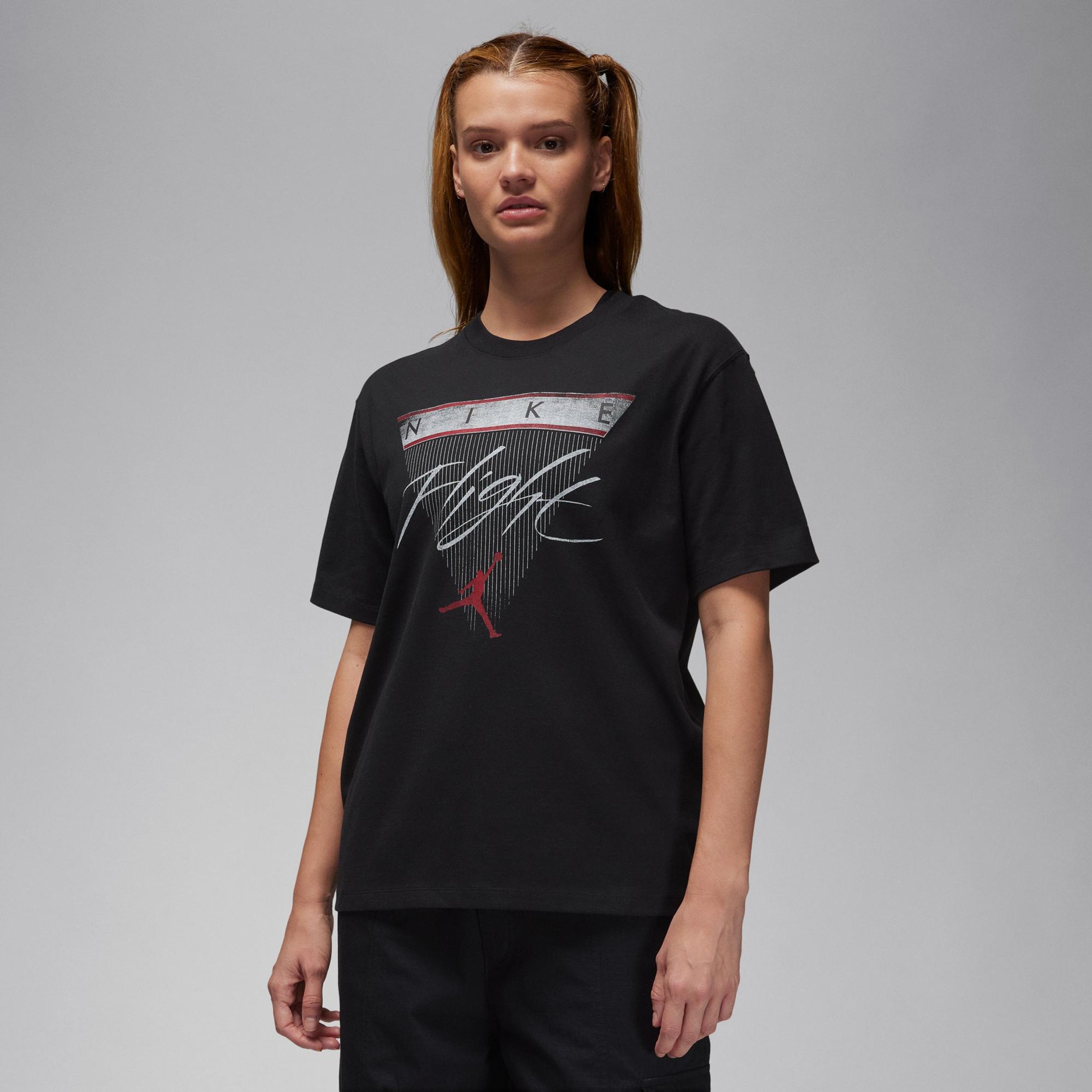 Jordan Flight Heritage Graphics Kadın Siyah T-Shirt