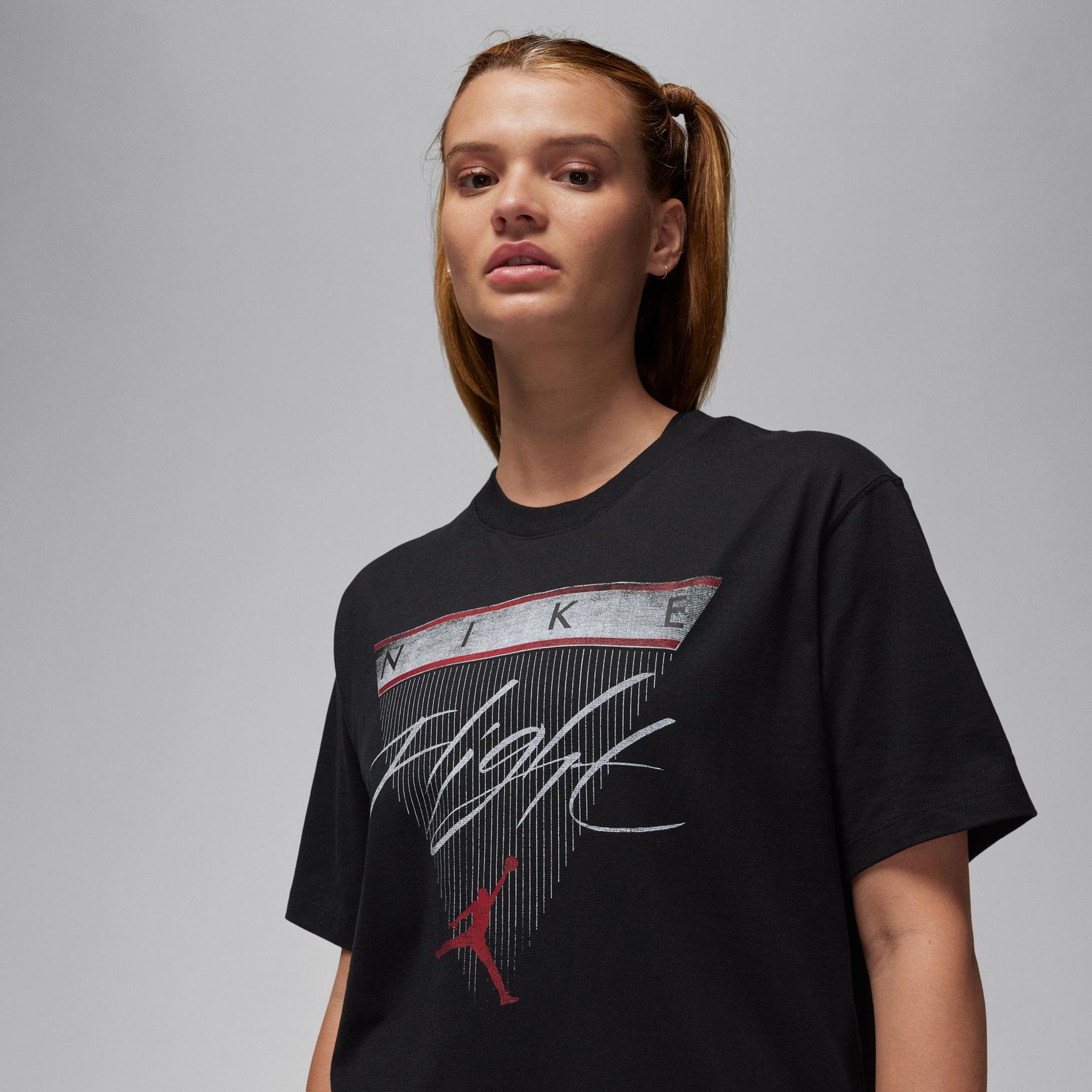 Jordan Flight Heritage Graphics Kadın Siyah T-Shirt