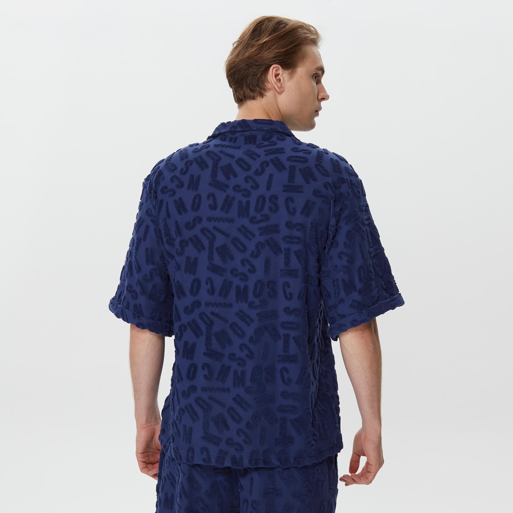 Moschino Camicia Erkek Mavi Gömlek