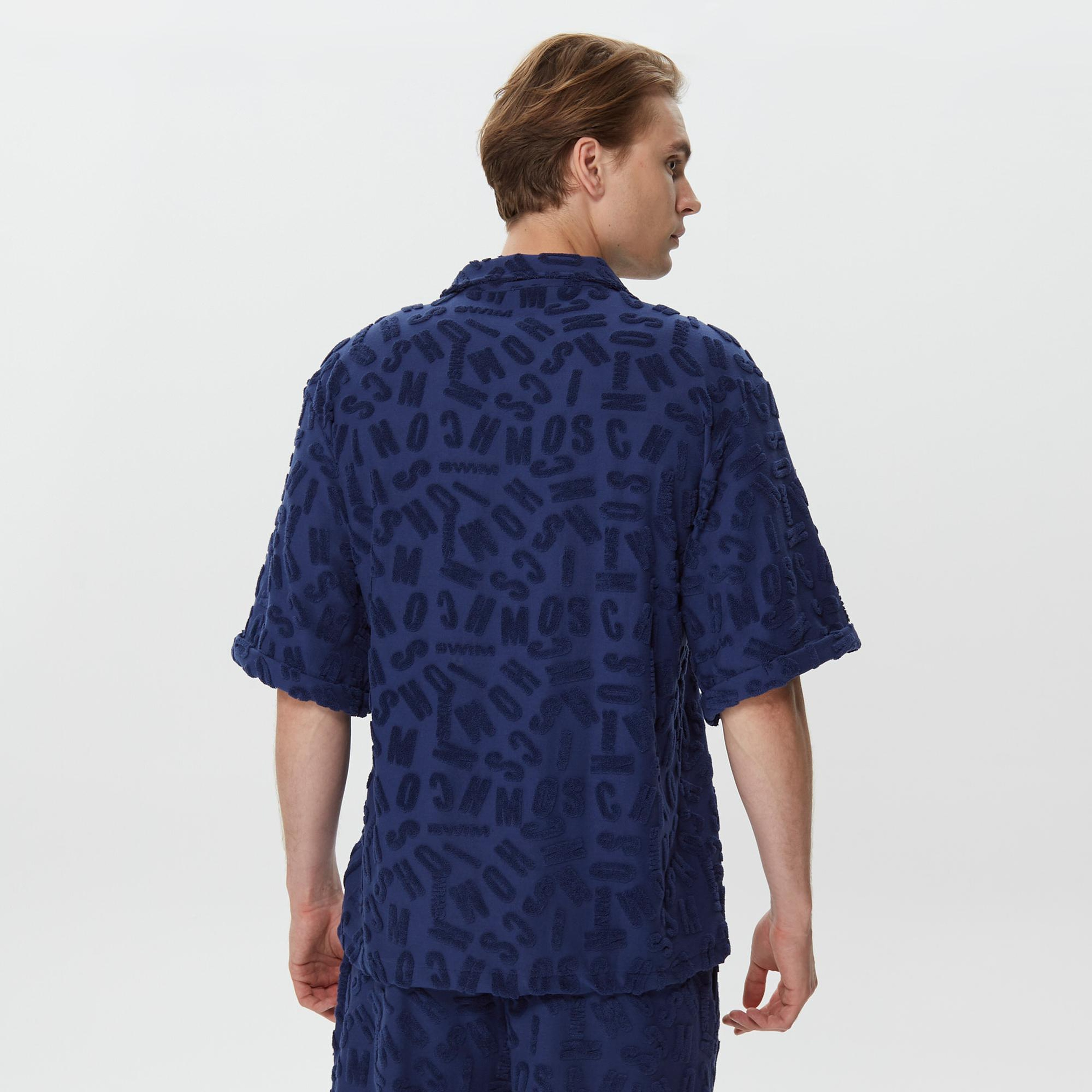 Moschino Camicia Erkek Mavi Gömlek