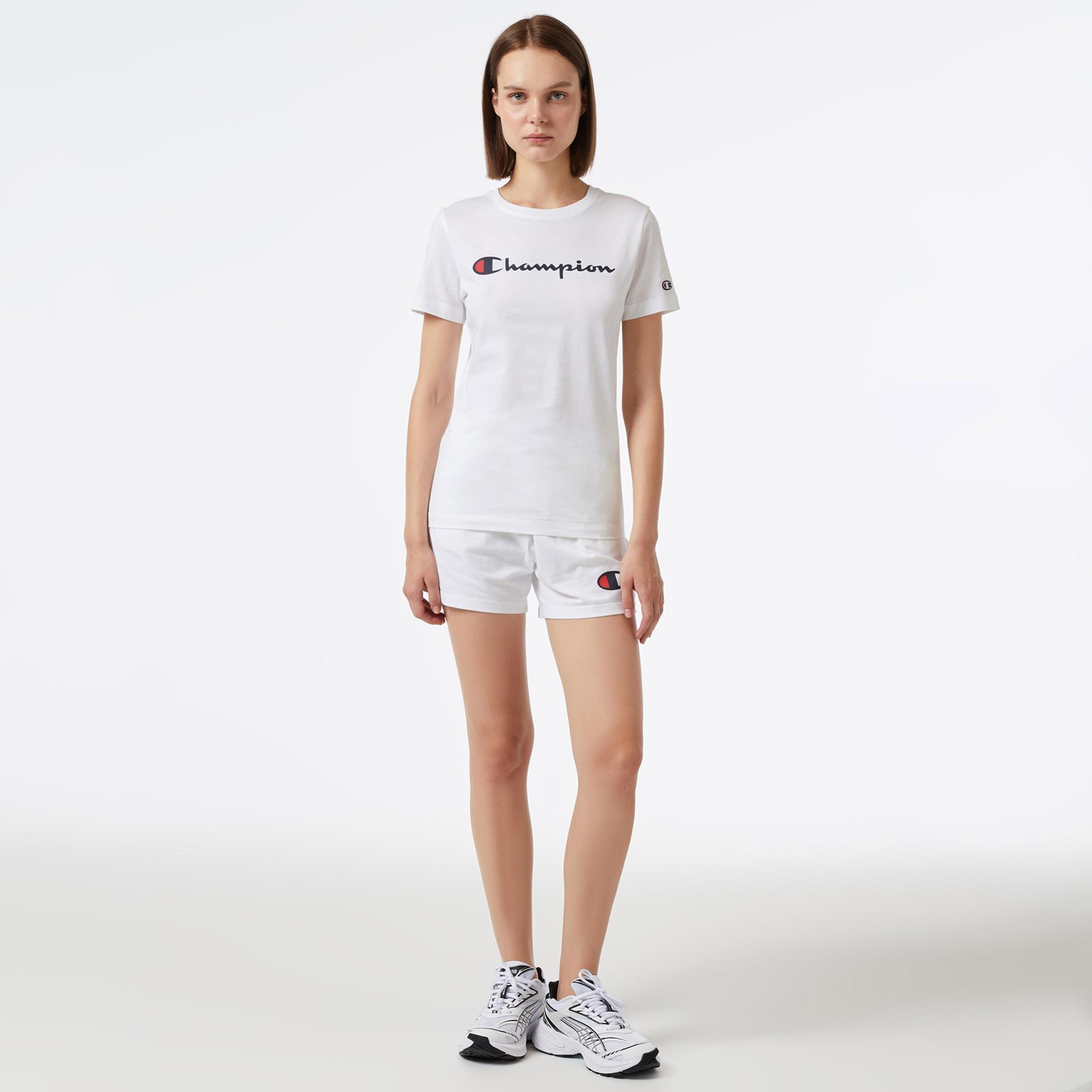 Champion Crewneck Kadın Beyaz T-Shirt