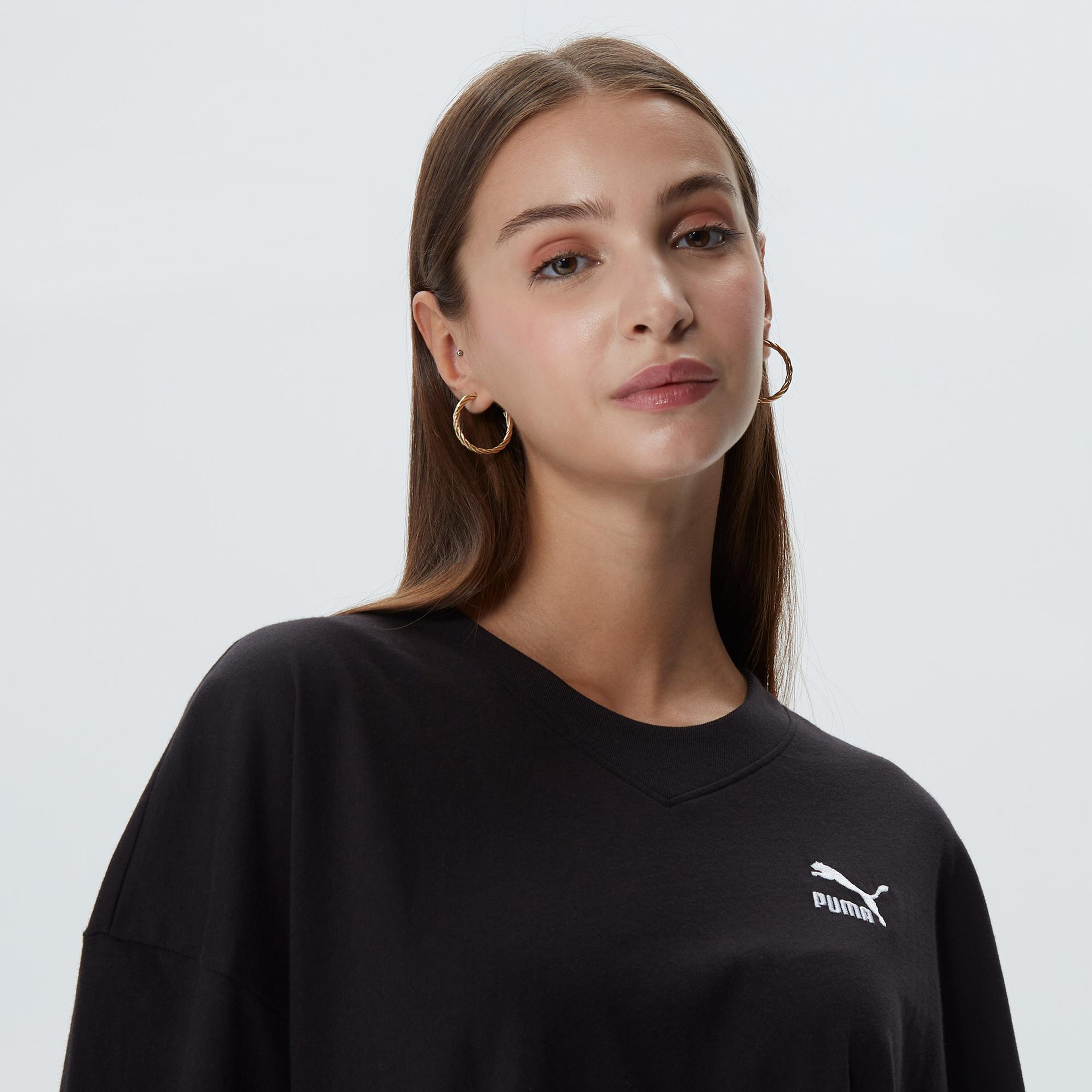 Puma Classics Oversized Kadın Siyah T-Shirt
