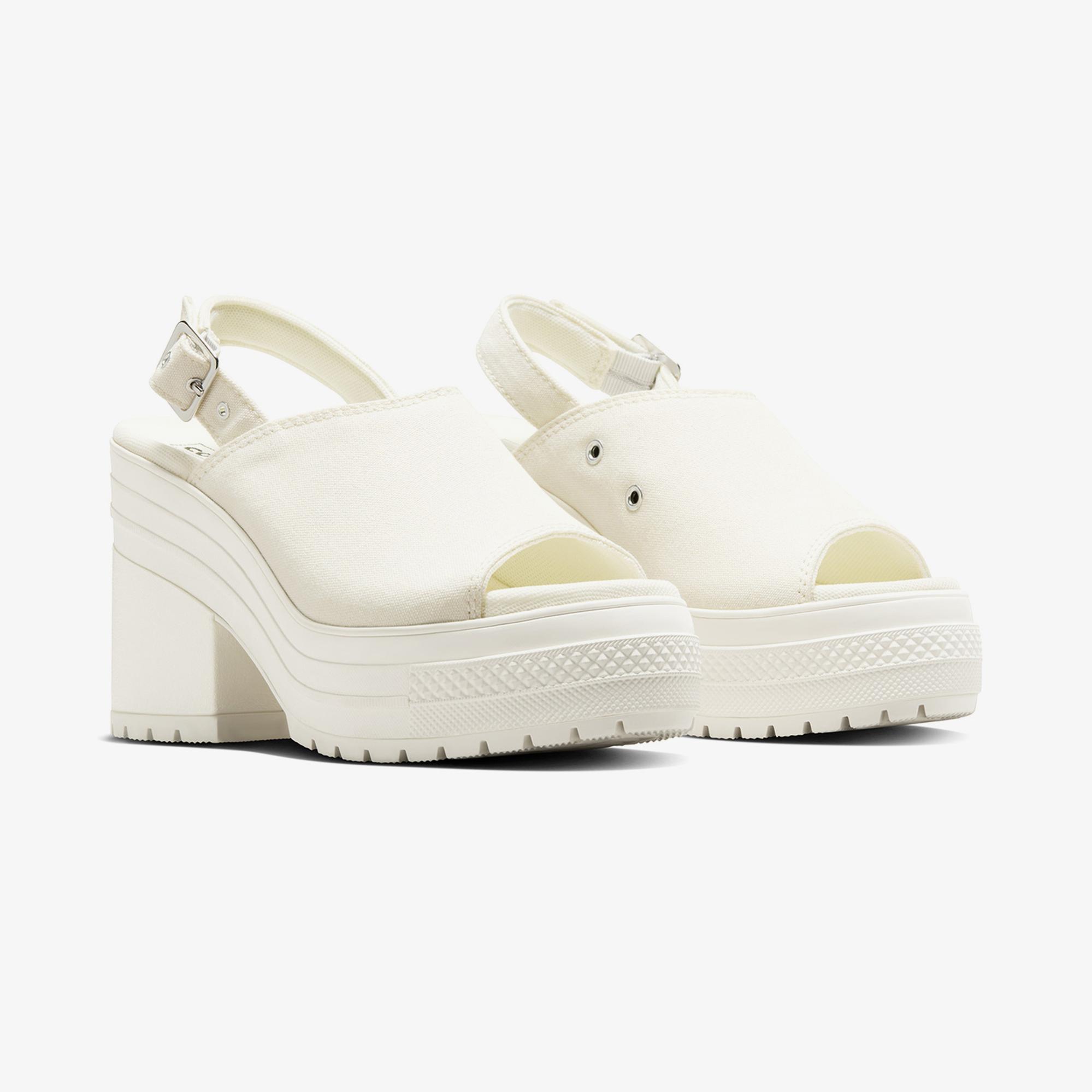 Converse Chuck 70 De Luxe Heel Unisex Krem Platform Sandalet