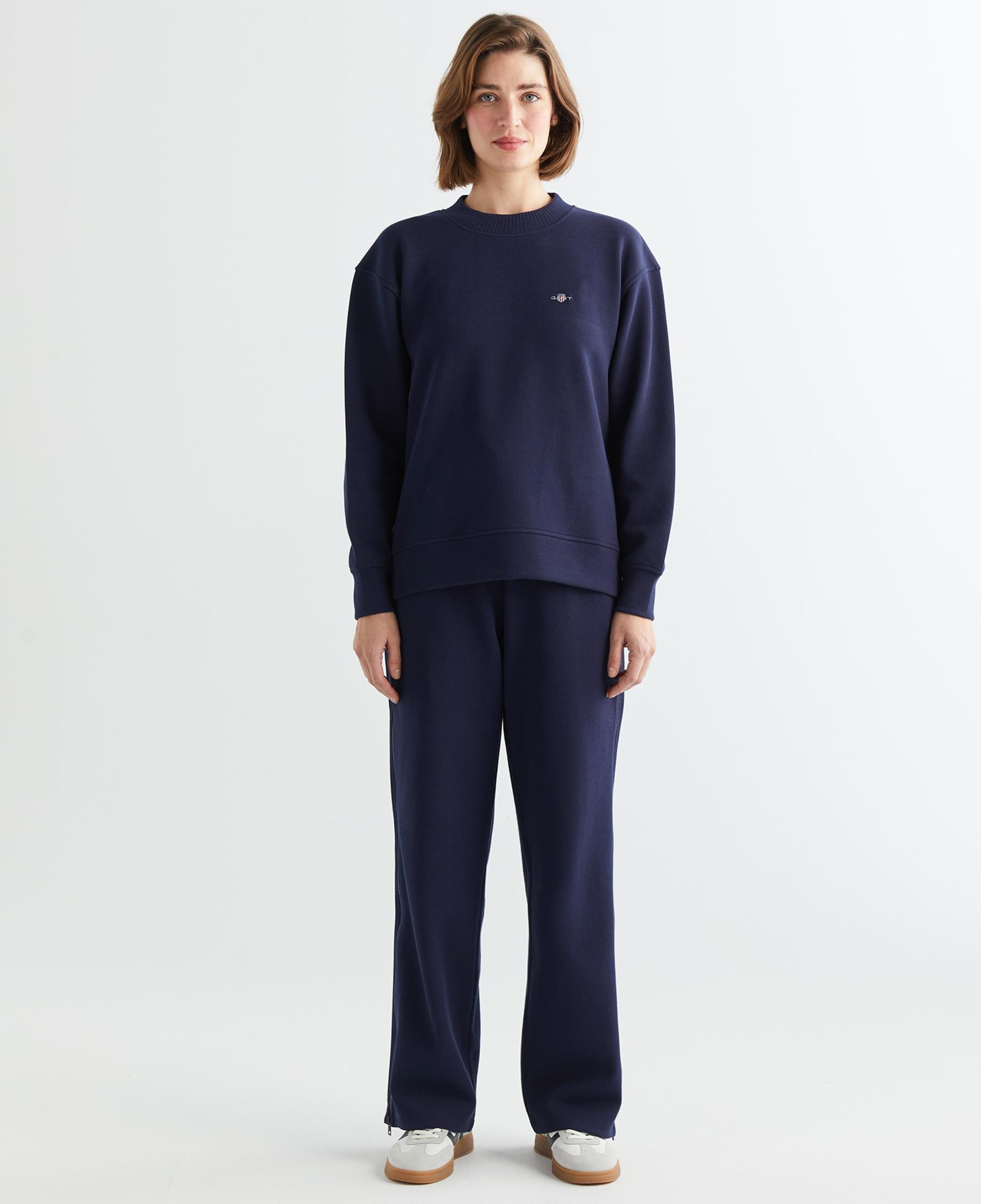 GANT Kadın Lacivert Oversize Fit Bisiklet Yaka Sweatshirt