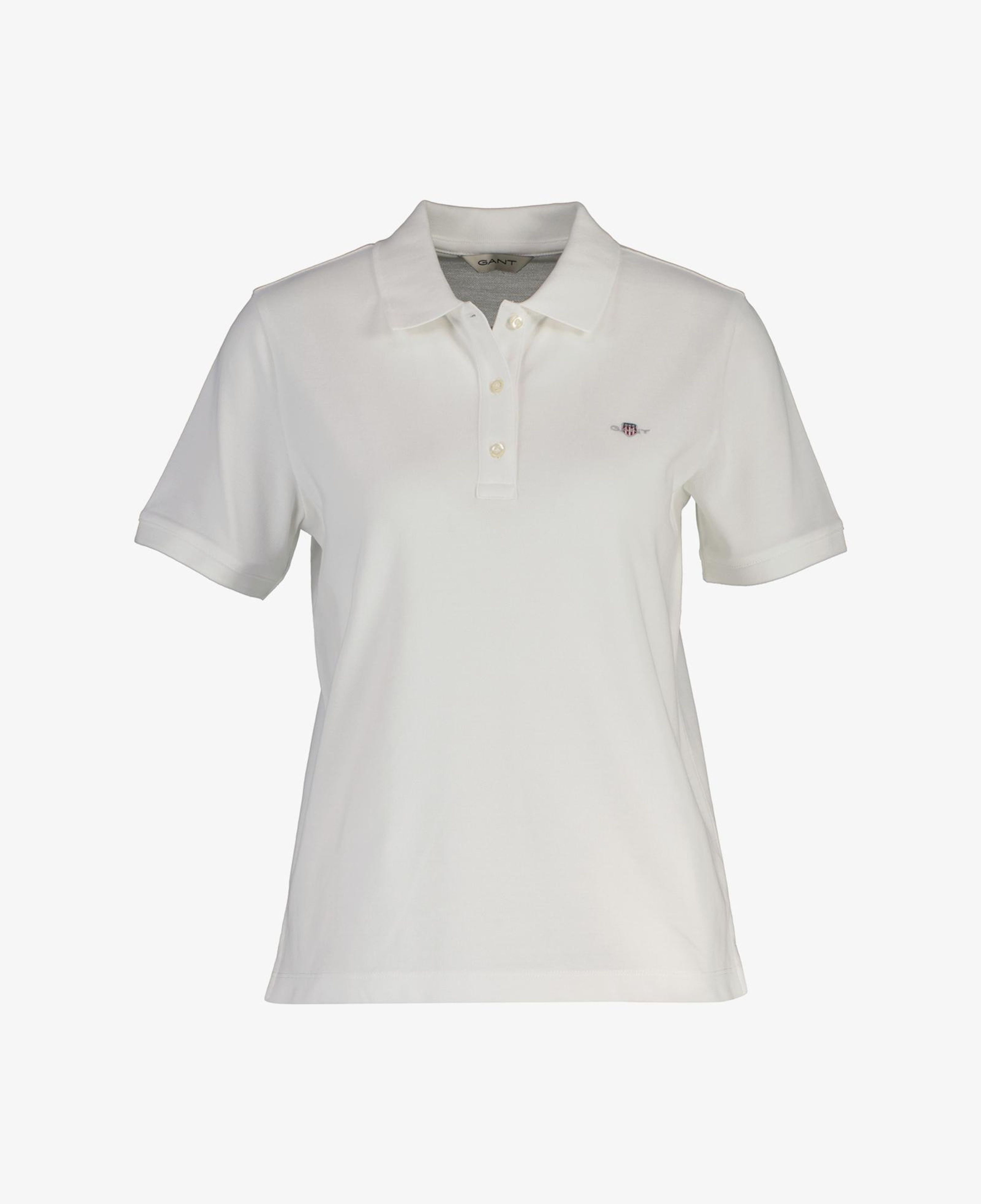 GANT Kadın Beyaz Regular Fit Logolu Polo Yaka T-Shirt