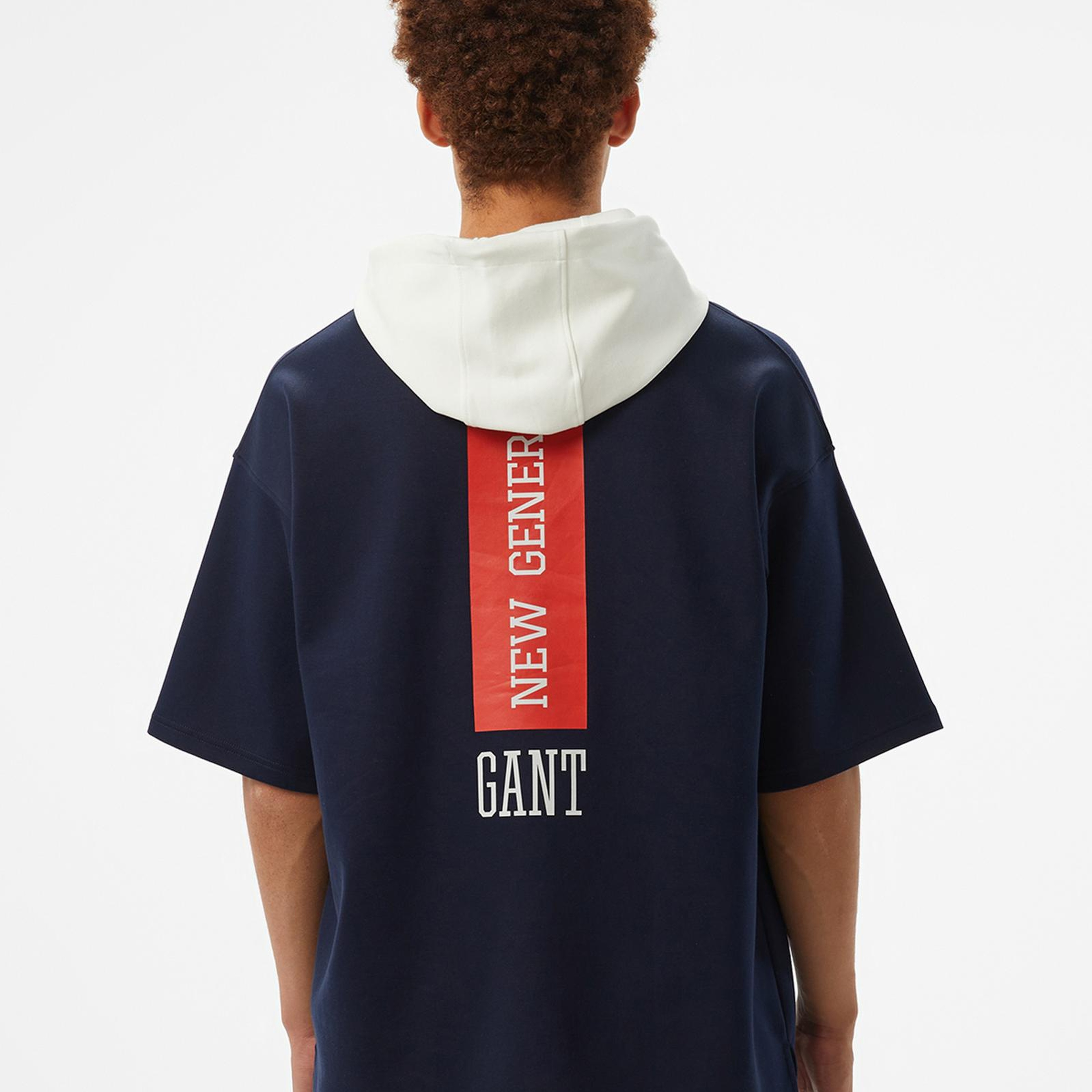 GANT Erkek Lacivert Kapüşonlu T-Shirt