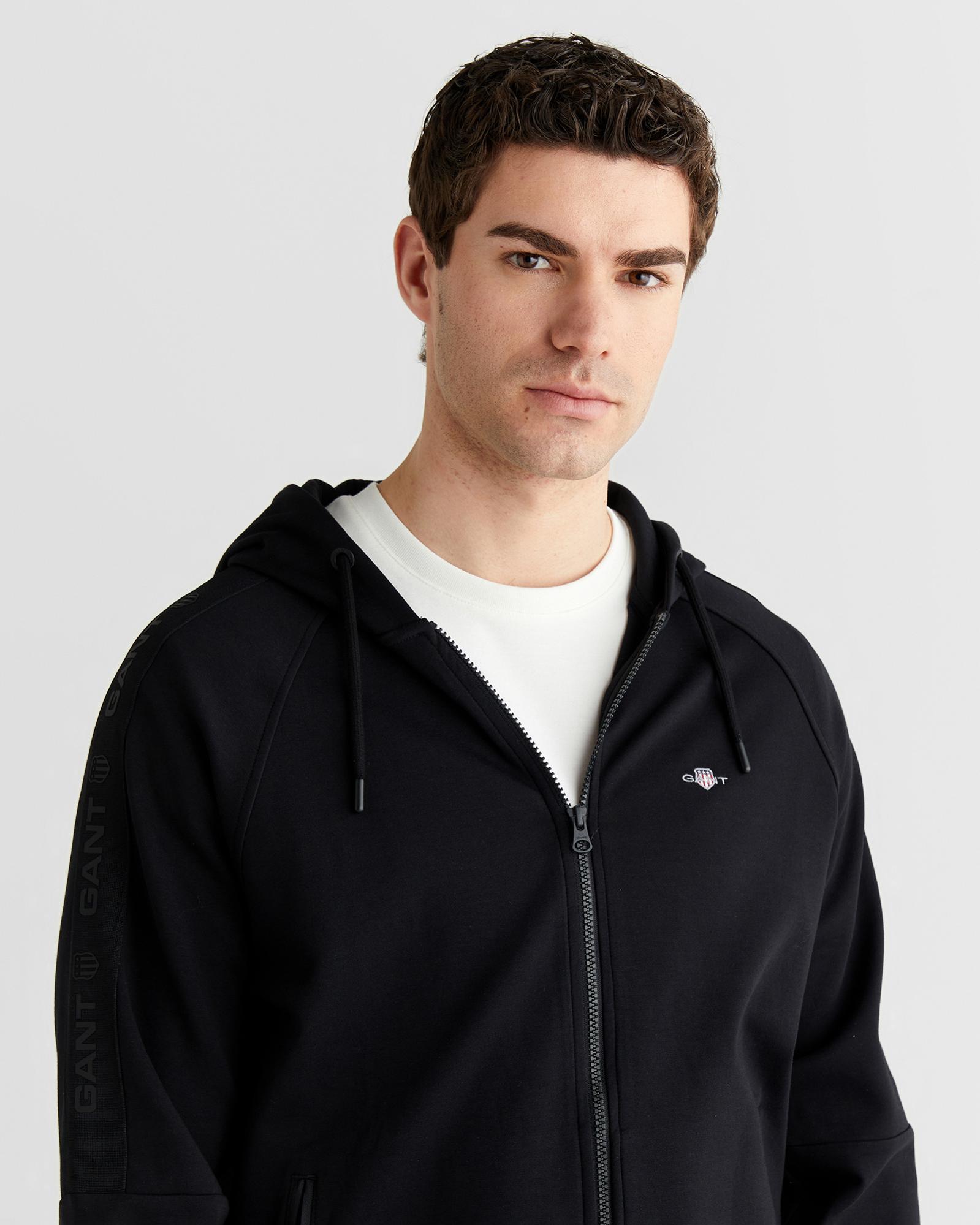 Logo tape full zip hoodie