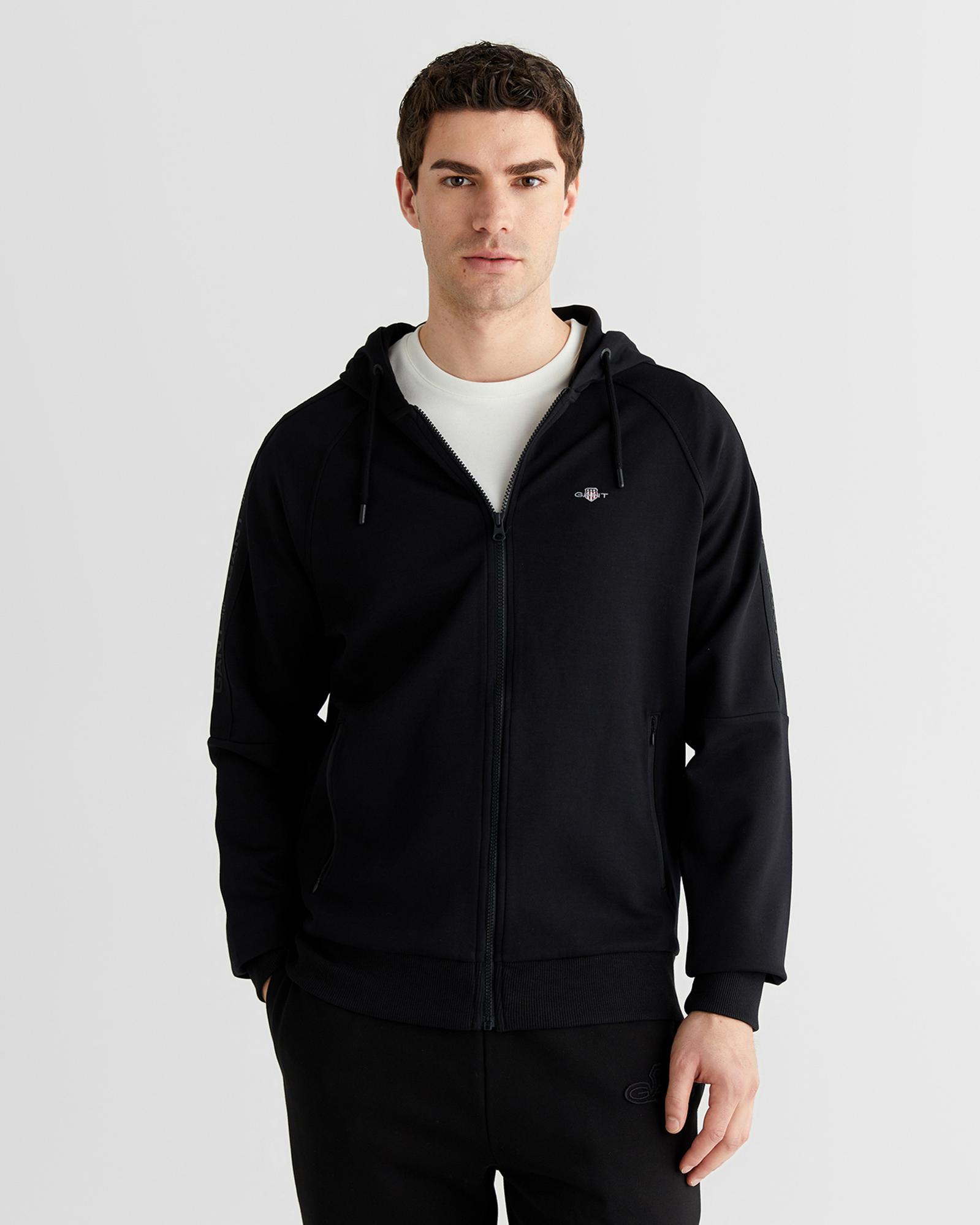 Logo tape full zip hoodie